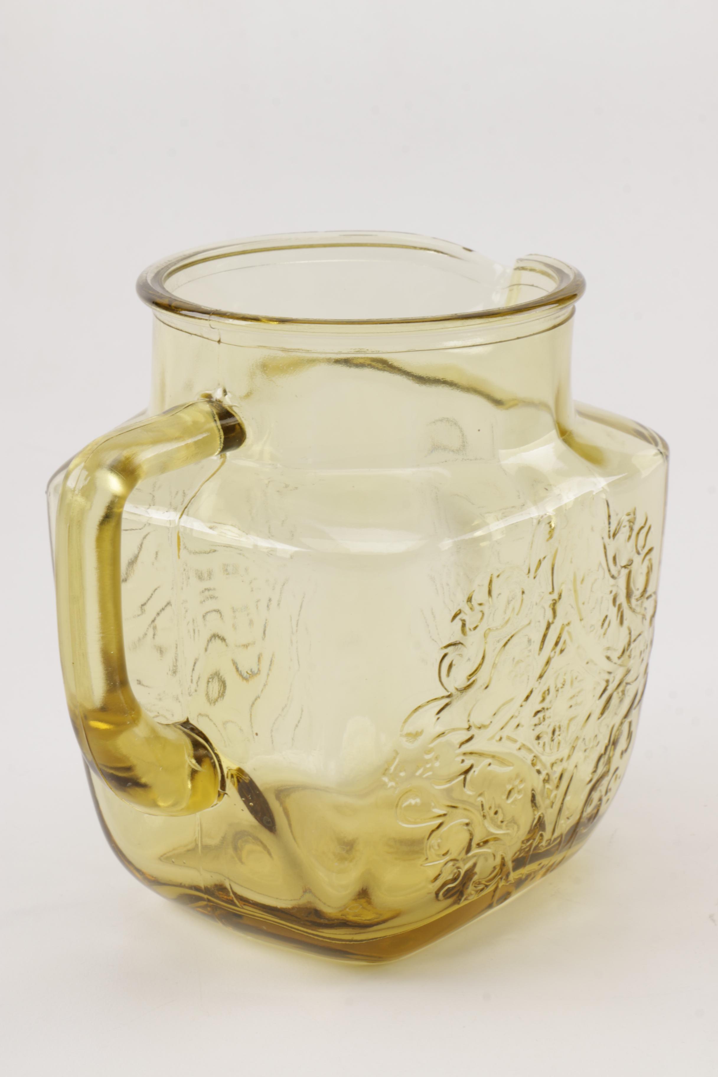 Vintage Apothecary Jars and Yellow Depression Glass Serveware