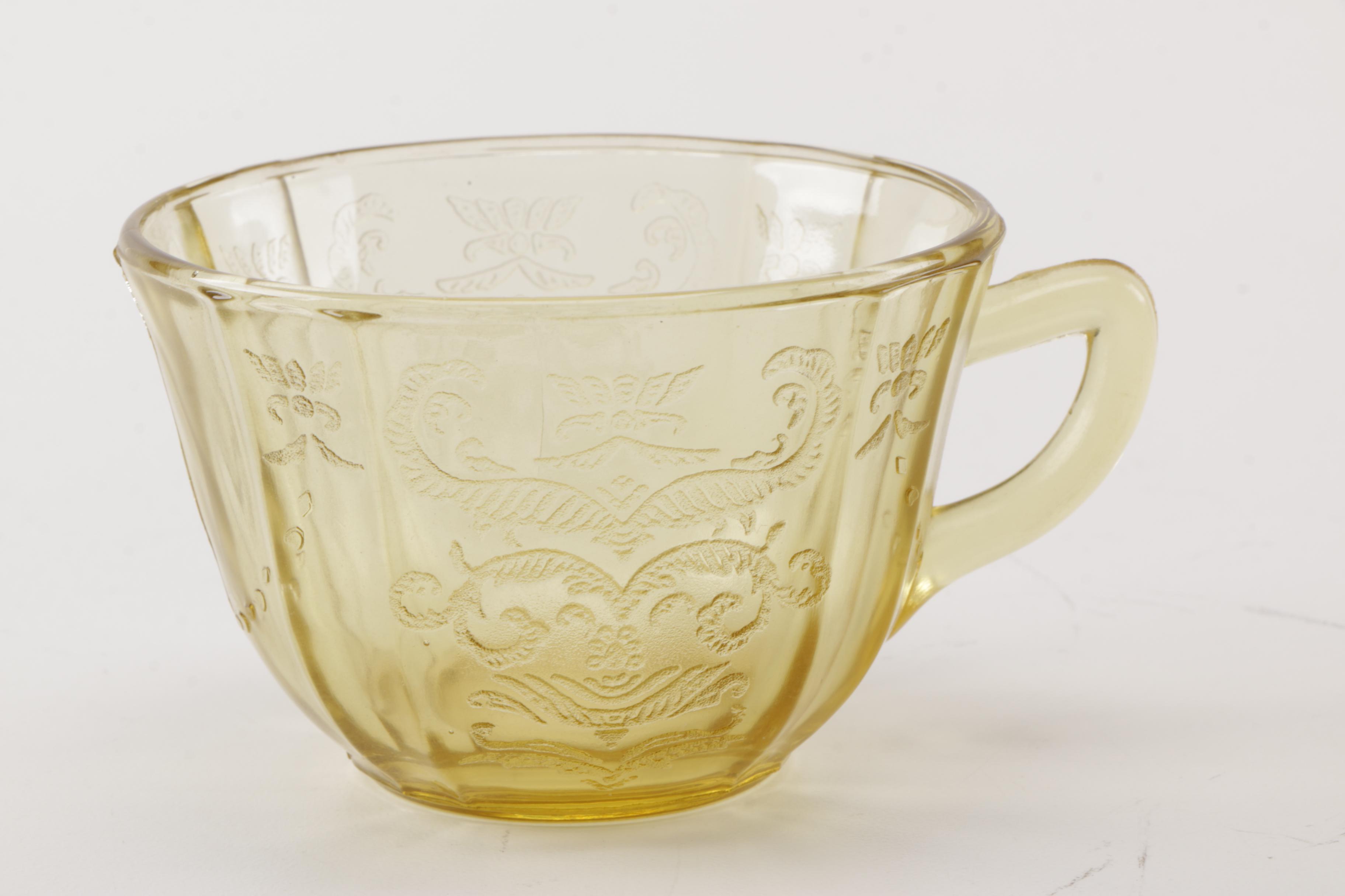 Vintage Apothecary Jars and Yellow Depression Glass Serveware