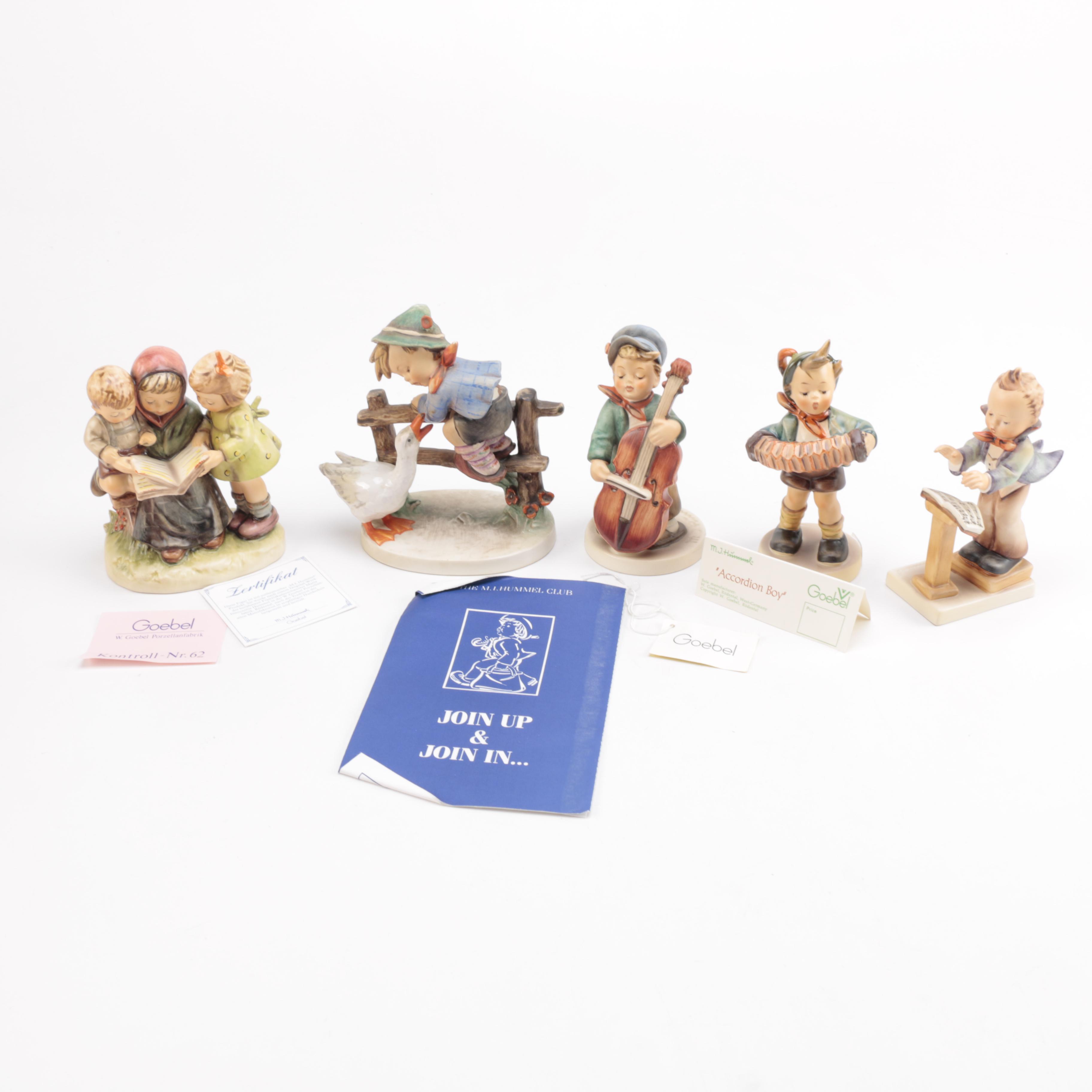 Hummel Figurines Including "Band Leader" and "Accordion Boy"