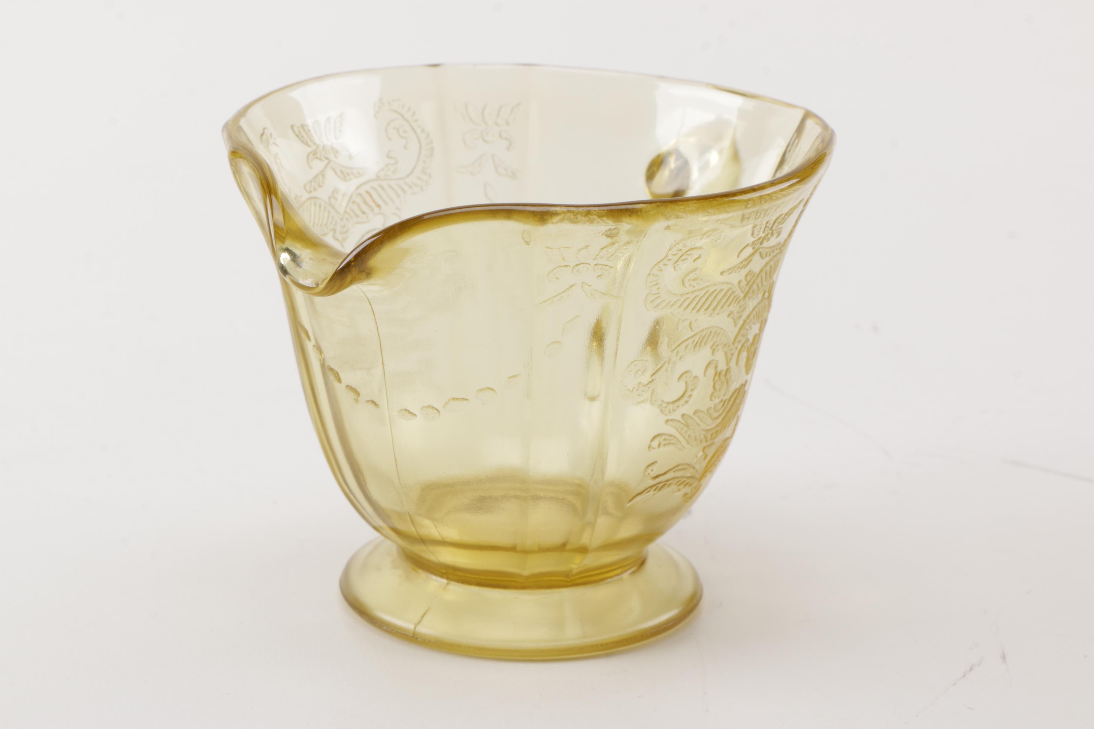 Vintage Apothecary Jars and Yellow Depression Glass Serveware