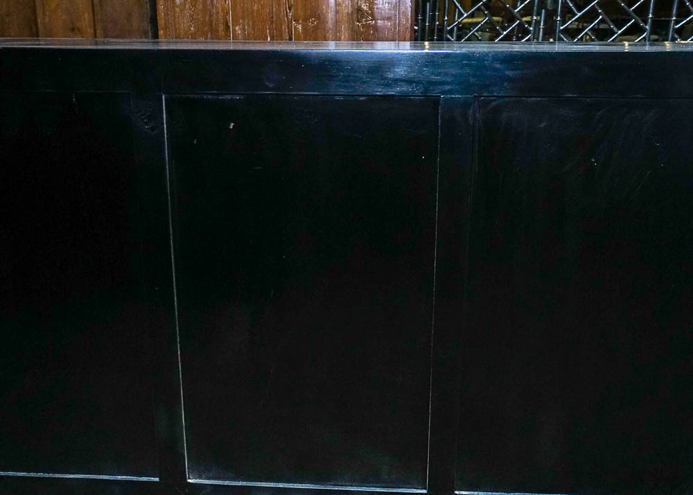 Vintage Campaign Style Seven Drawer Black Dresser