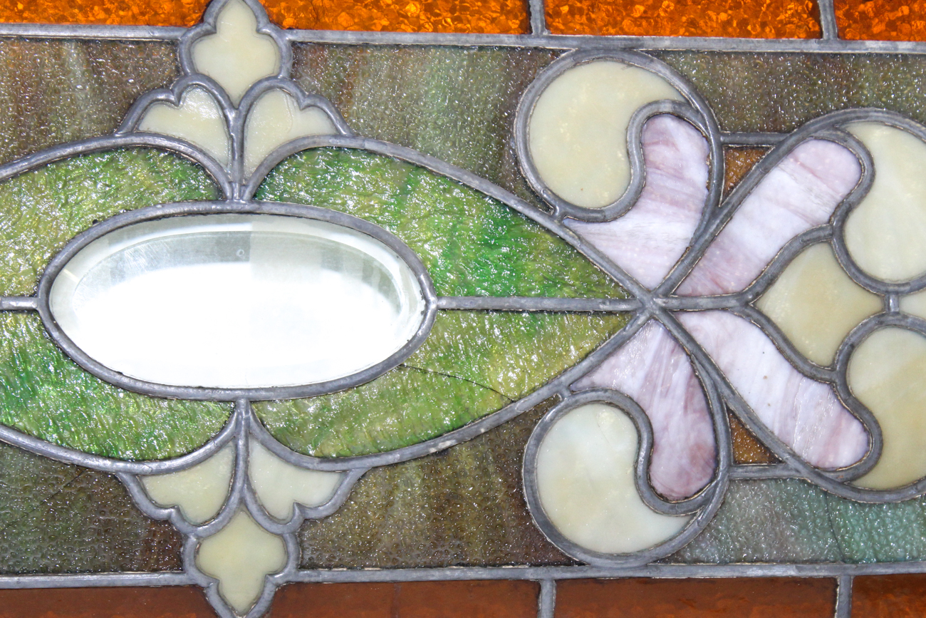 Vintage Slag and Textured Glass Window