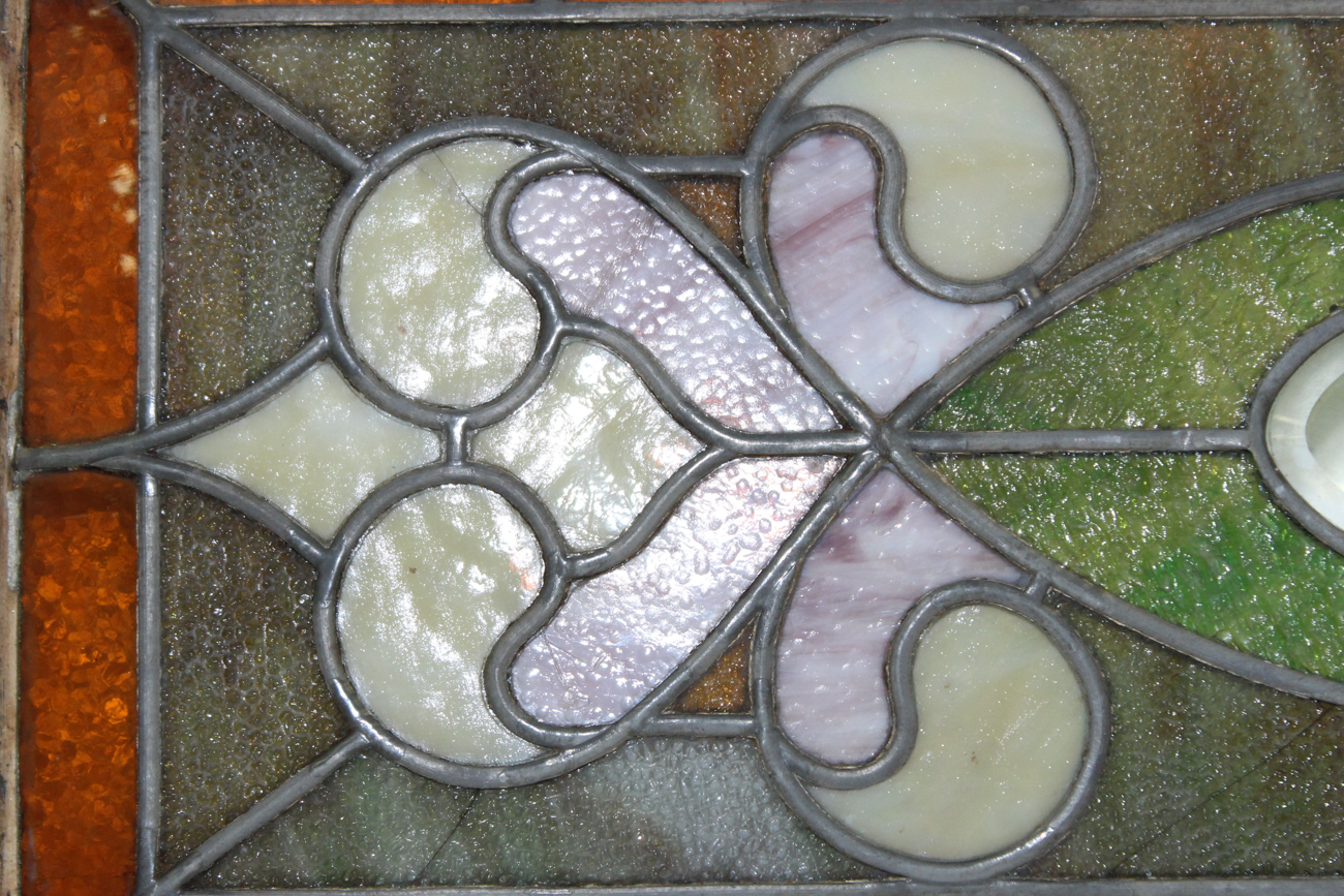 Vintage Slag and Textured Glass Window