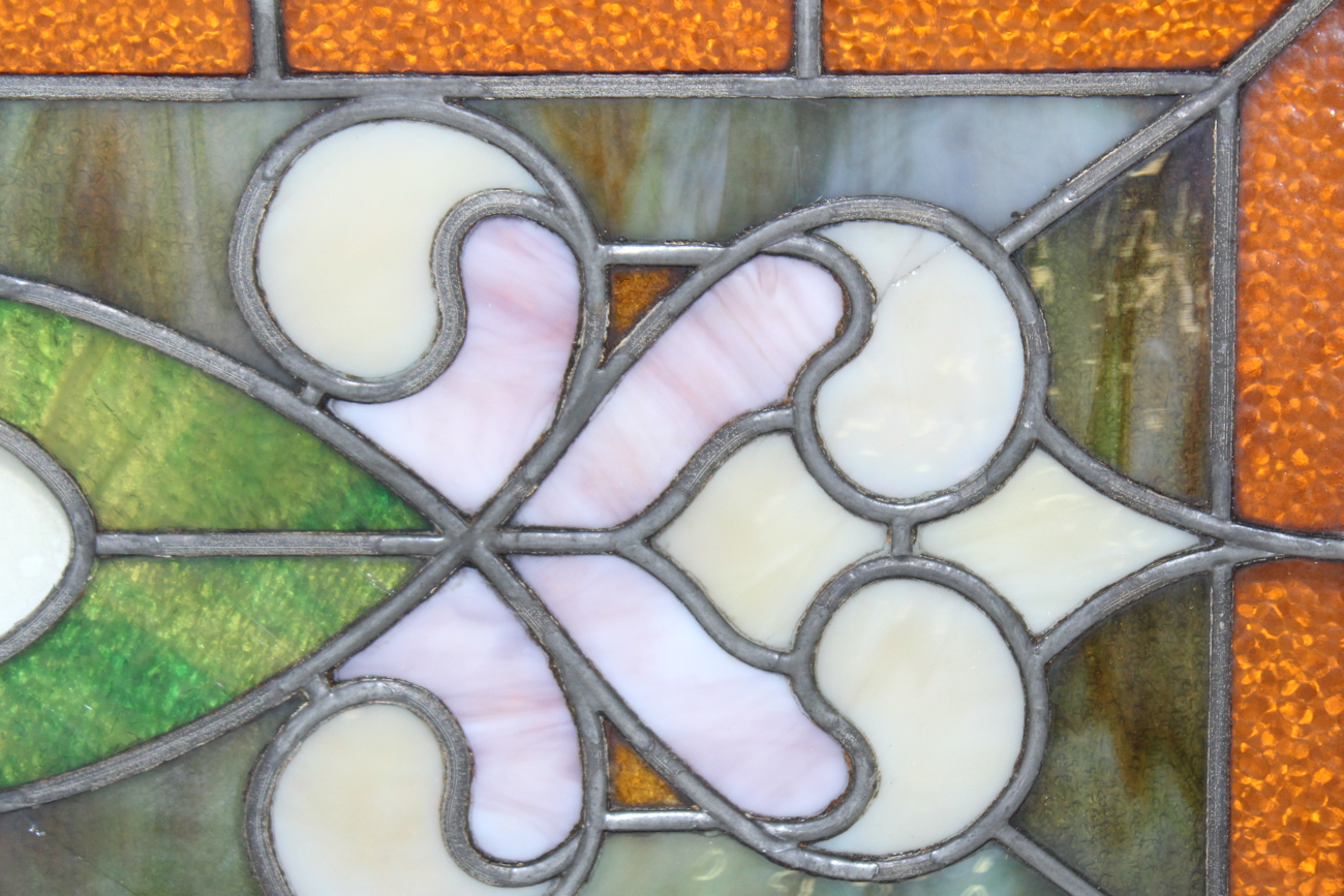 Vintage Slag and Textured Glass Window