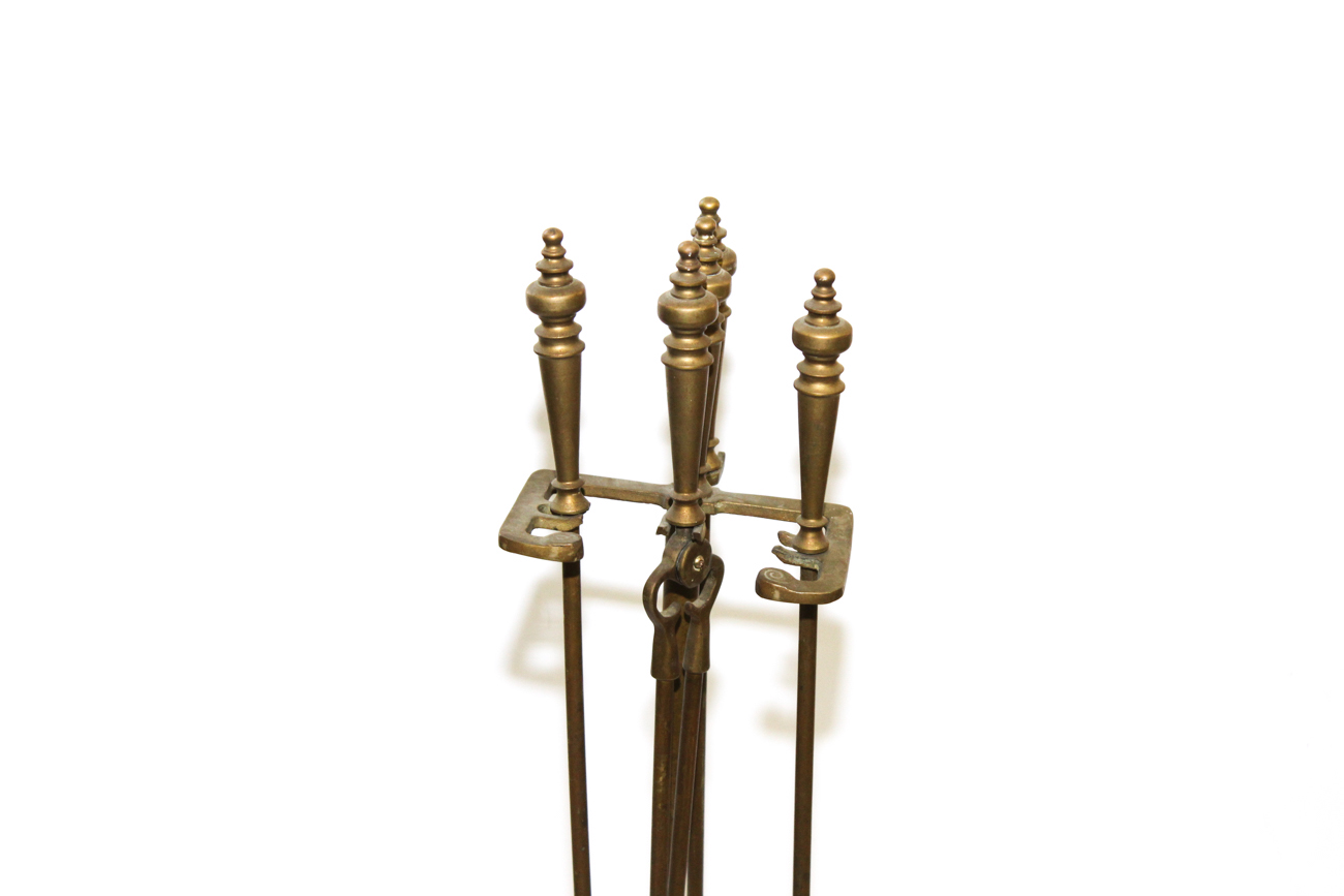Art Deco Brass Fireplace Tools