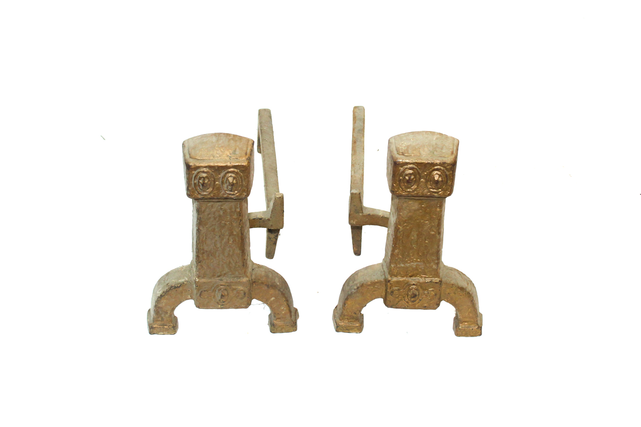 Pair of Vintage Iron Andirons