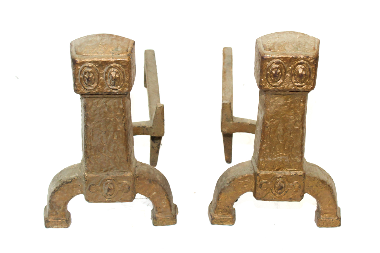 Pair of Vintage Iron Andirons