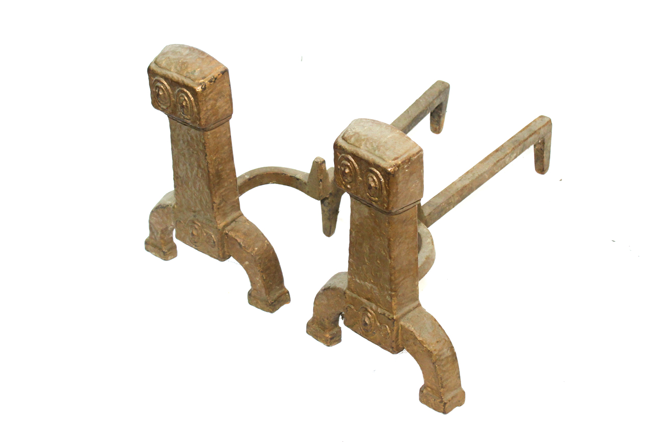 Pair of Vintage Iron Andirons