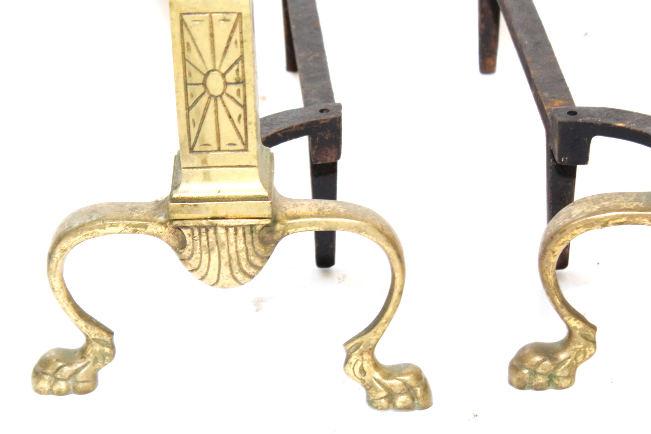 Pair of Vintage Brass Andirons