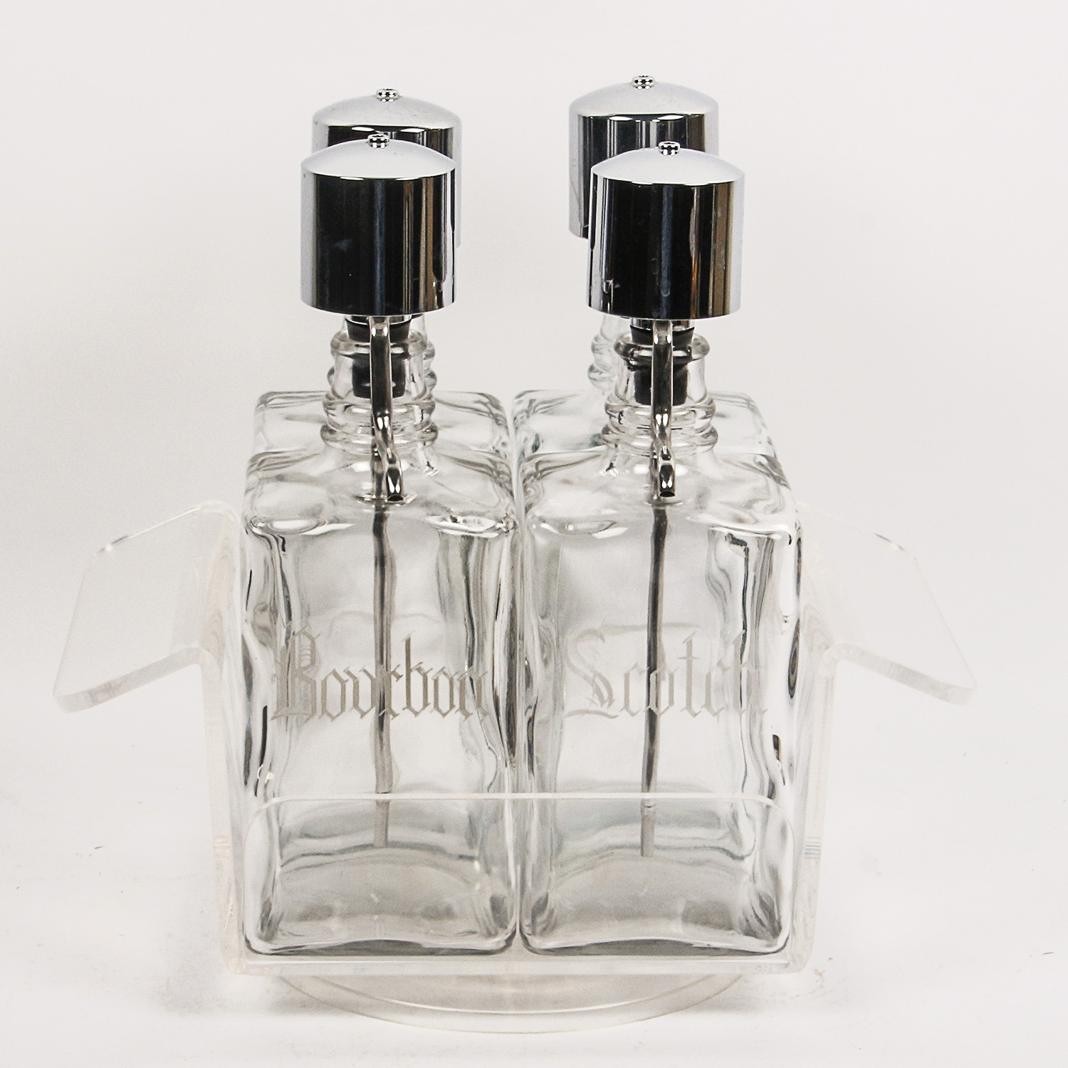 Acrylic Mid Century Modern Bar Holder with Modern Bar Set