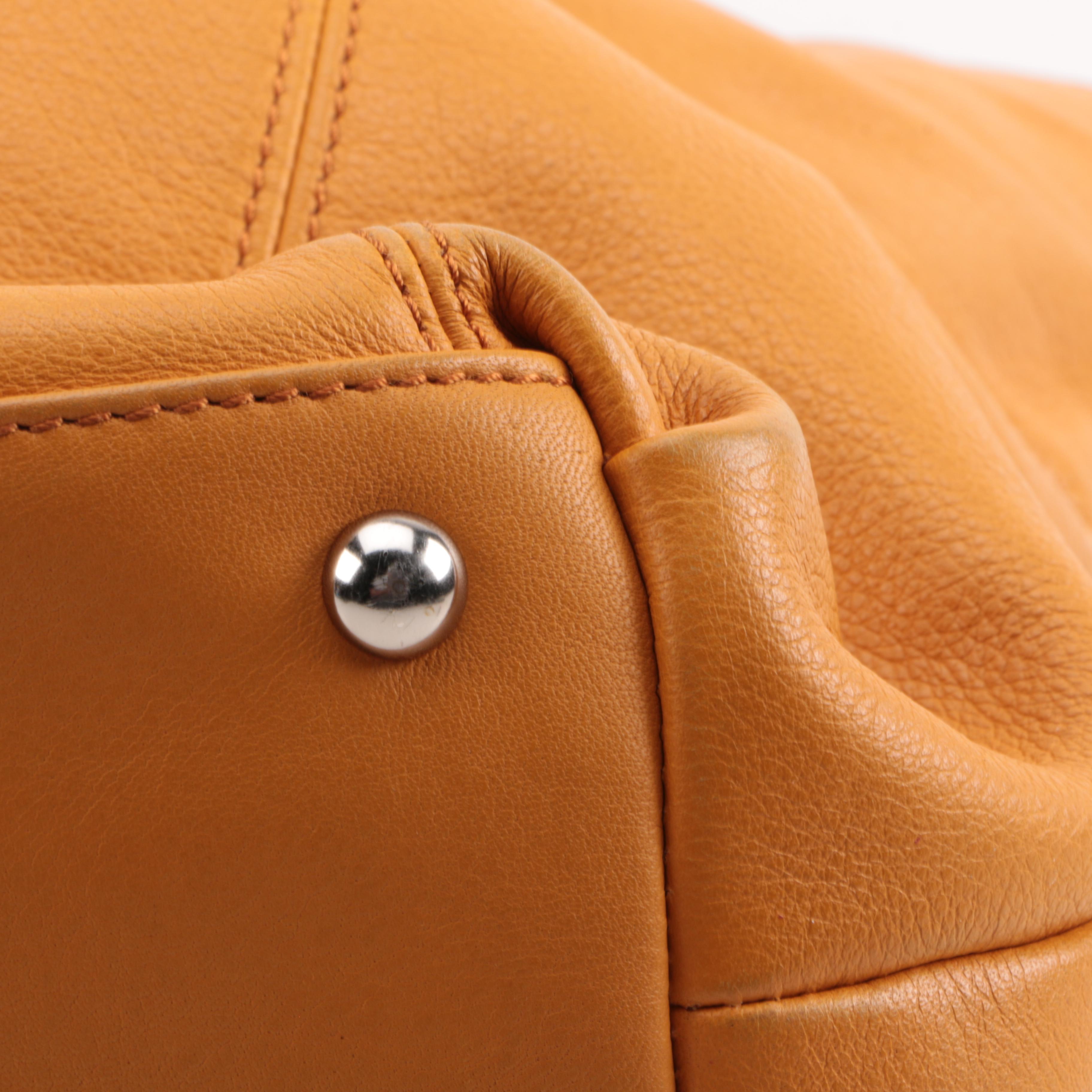 B. Makowsky Orange Leather Shoulder Satchel