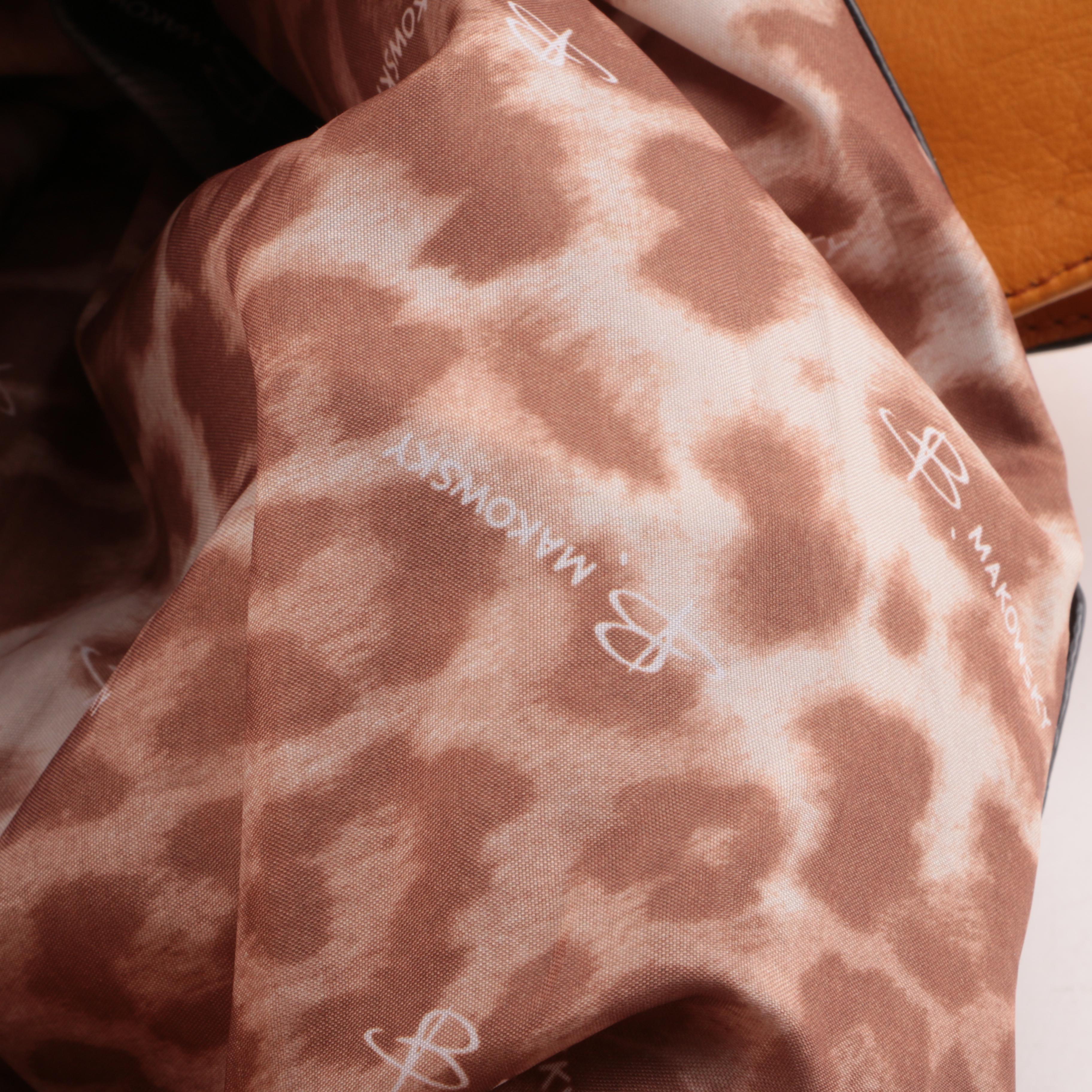 B. Makowsky Orange Leather Shoulder Satchel