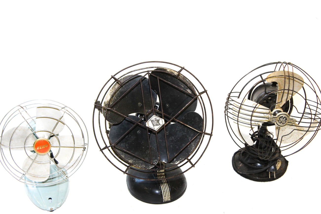 Three Vintage Table Fans