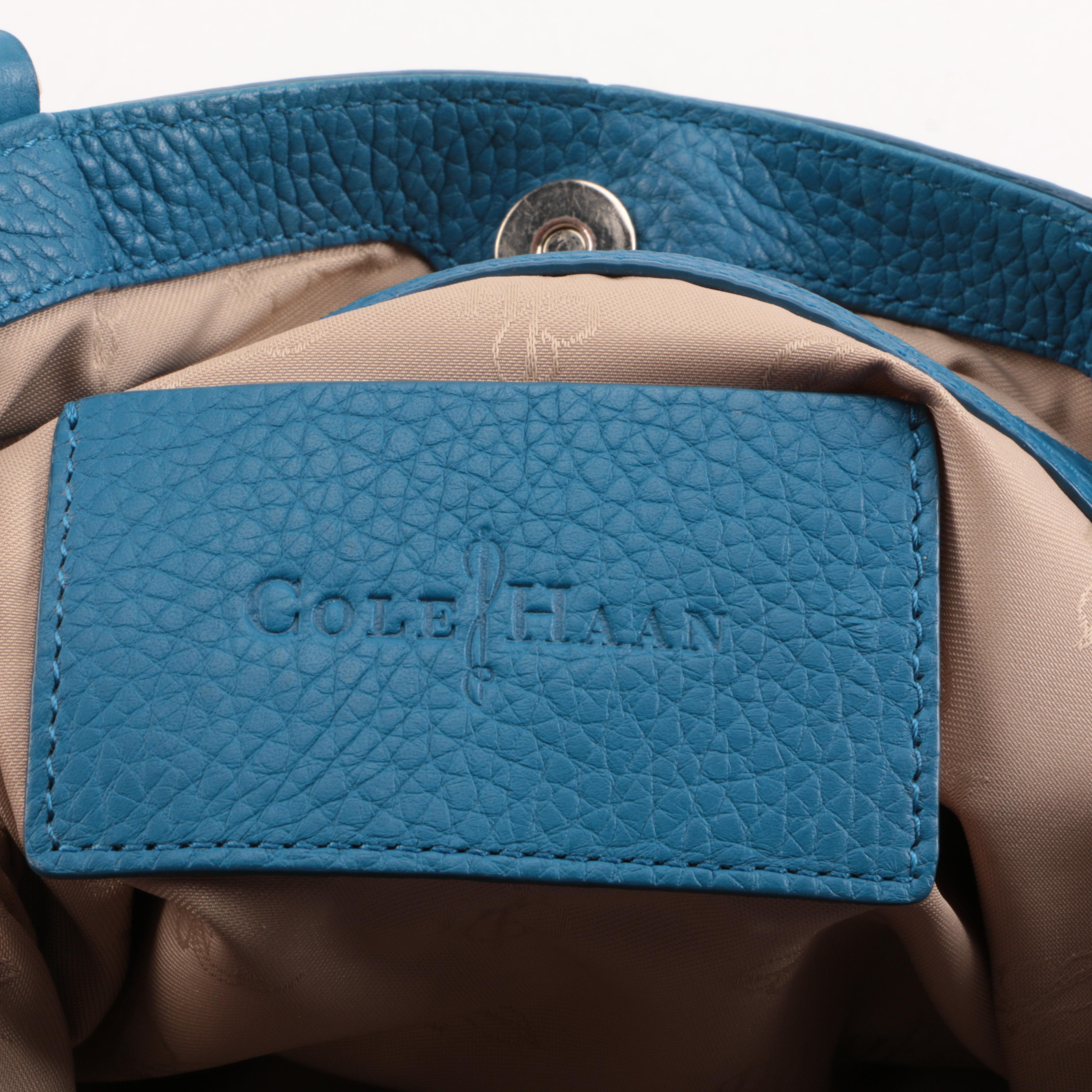 Cole Hann Blue Leather Shoulder Bag