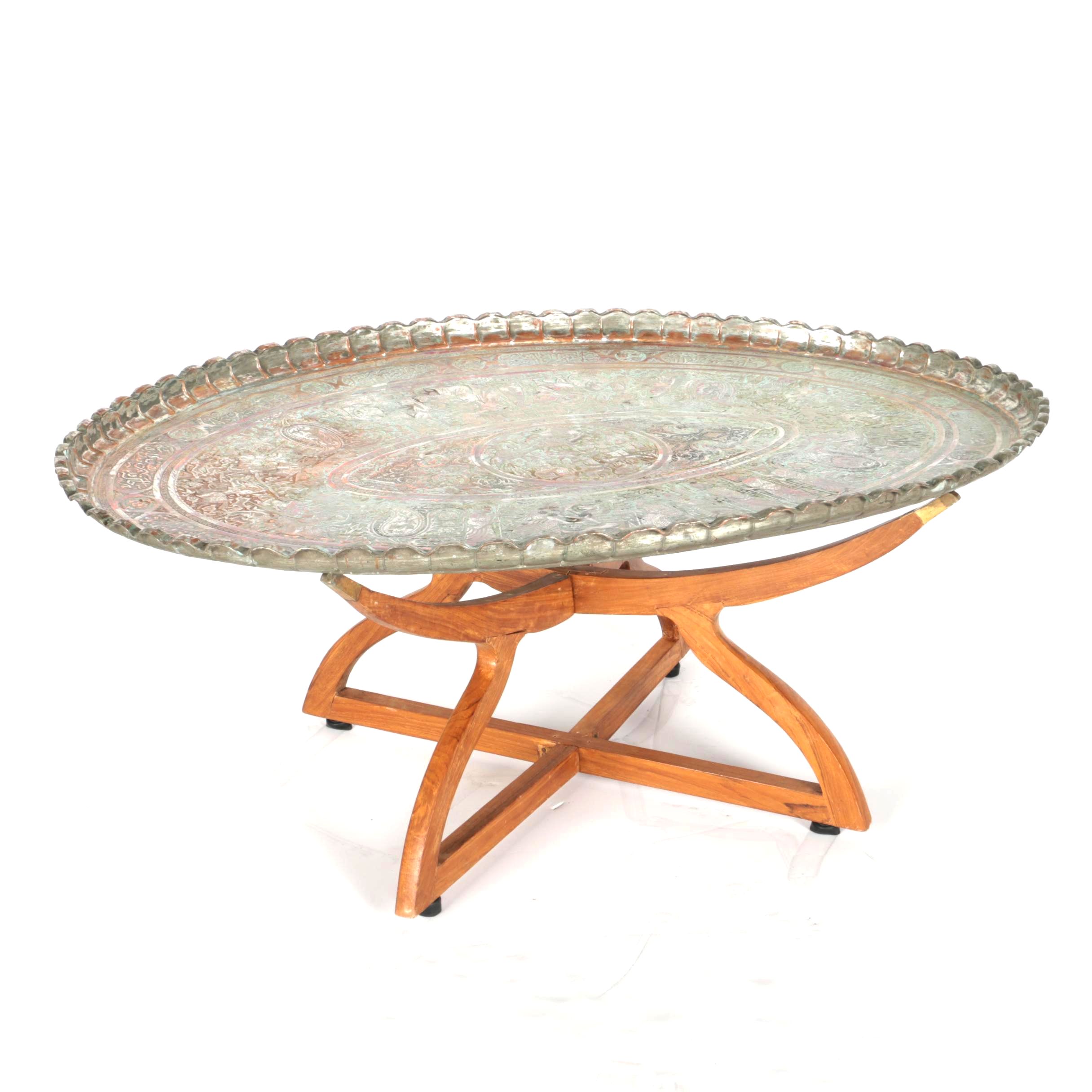 Bohemian Wood and Metal Coffee Table