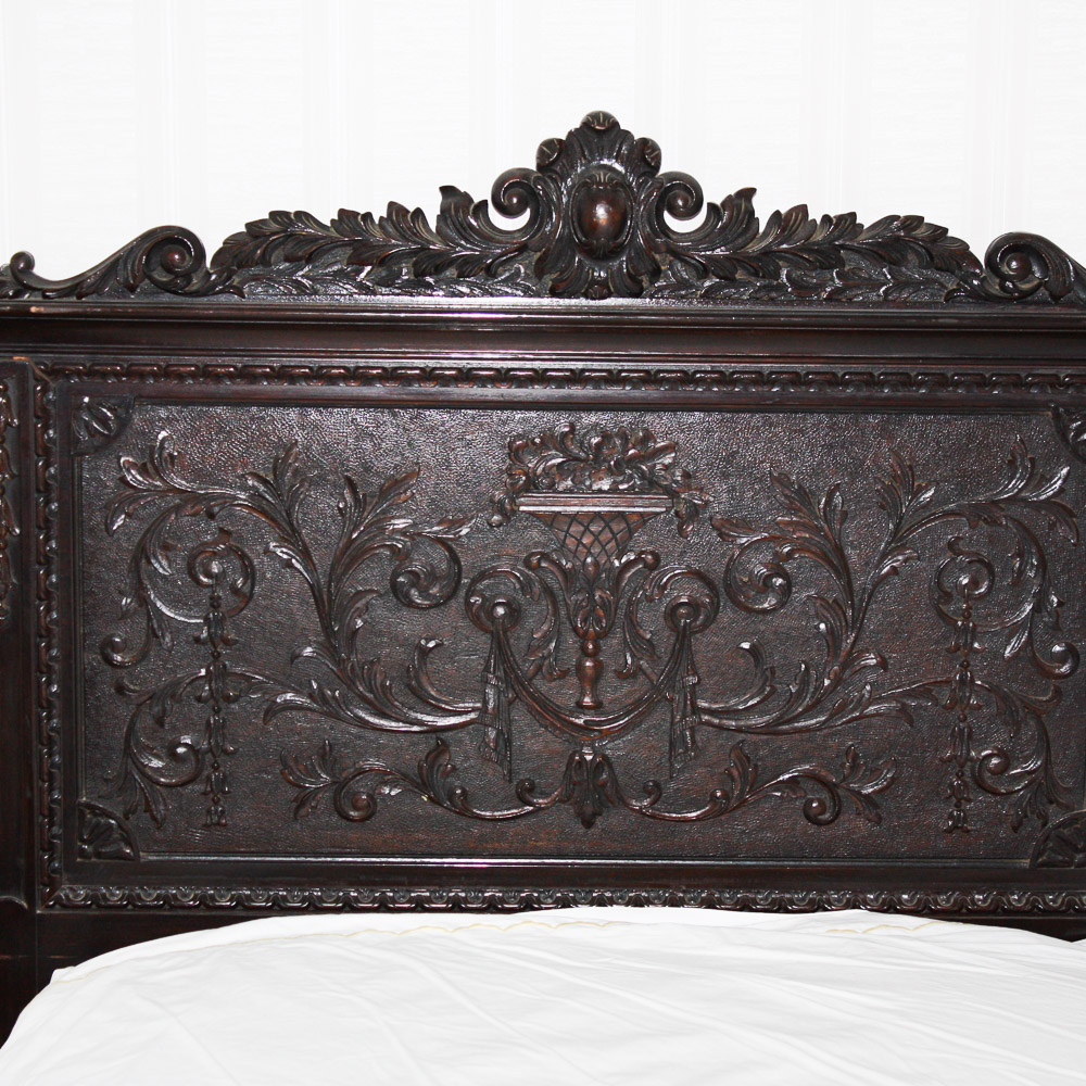Louis XVI Inspired Carved Twin Beds
