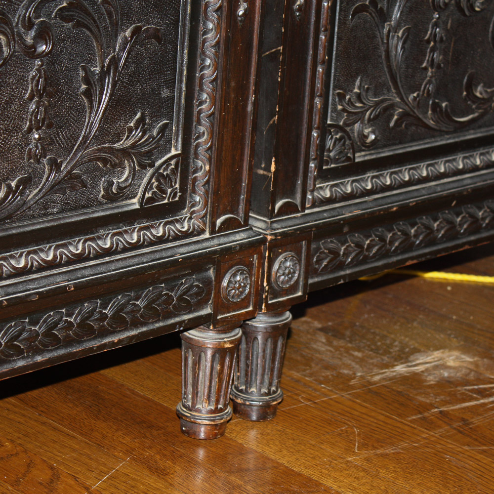 Louis XVI Inspired Carved Twin Beds