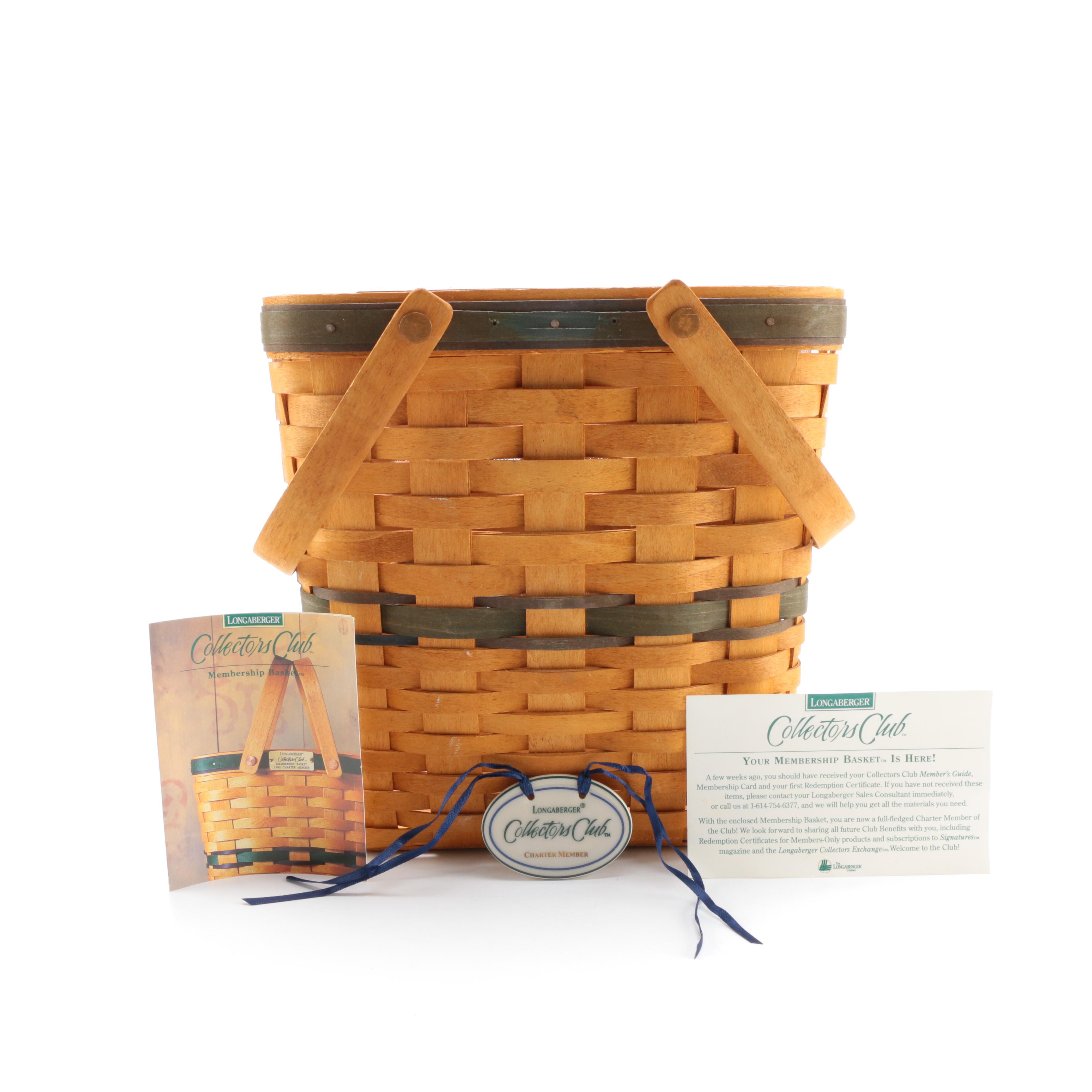 Handwoven Longaberger Collector's Club Basket