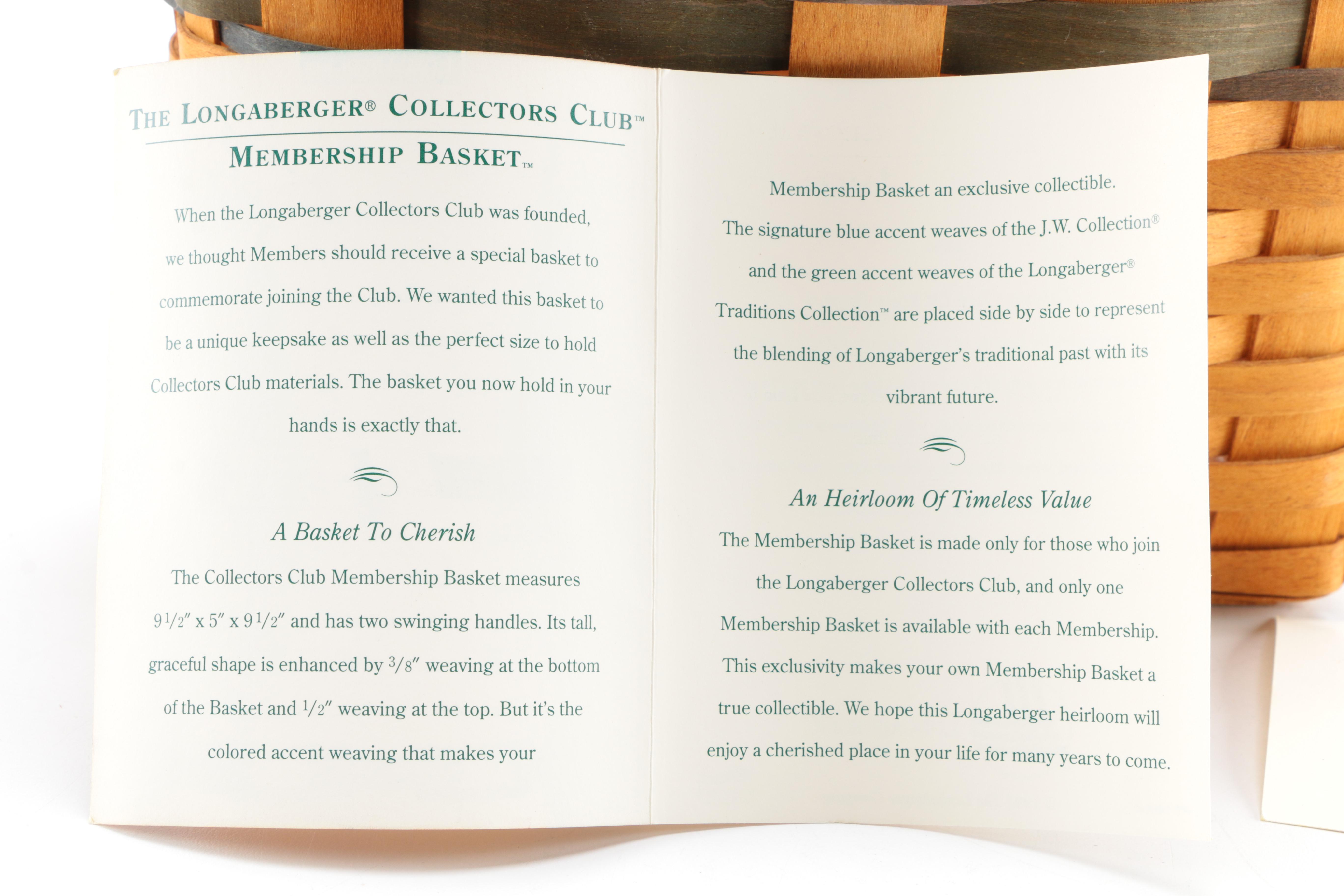 Handwoven Longaberger Collector's Club Basket
