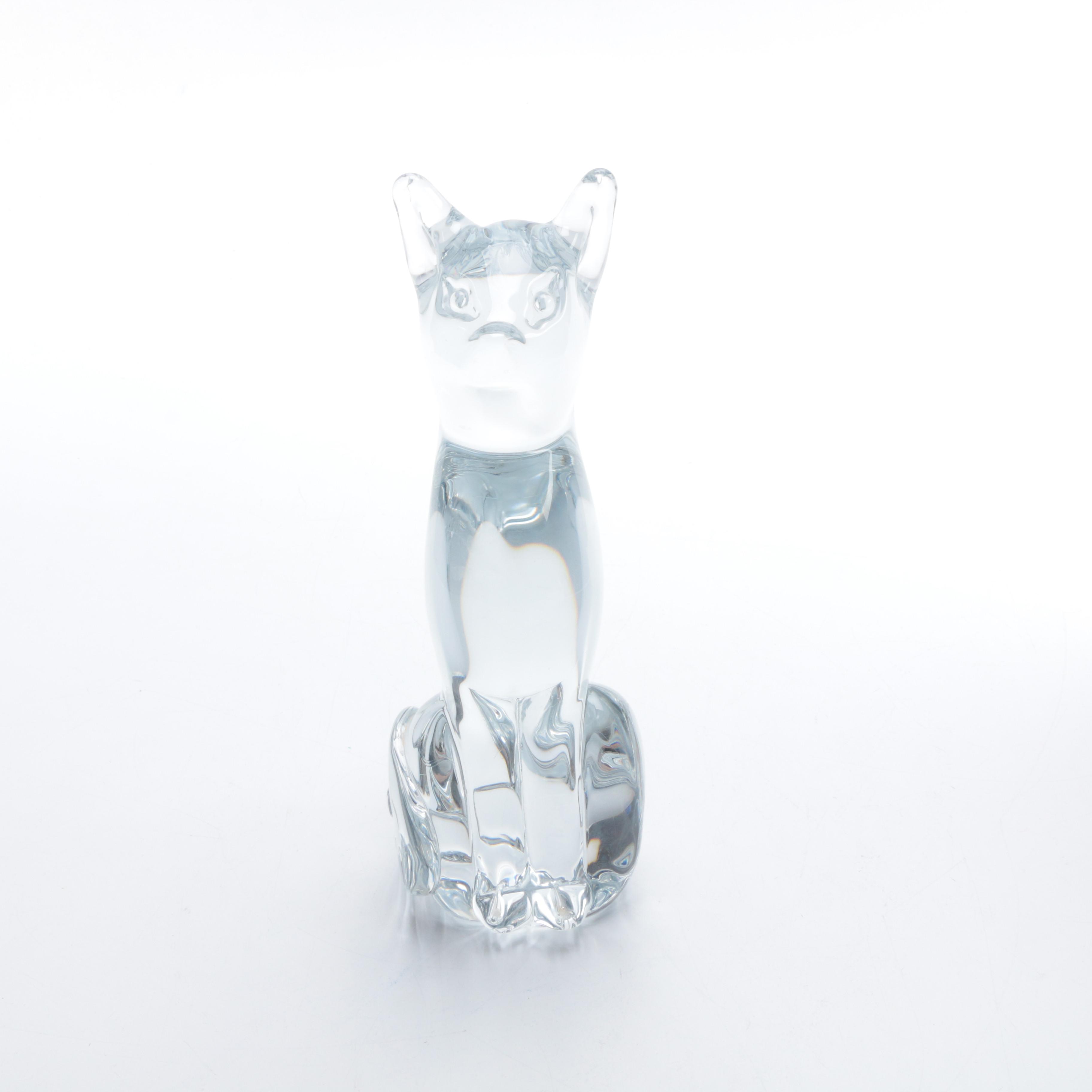 FM Konstglas Crystal Cat Figurine