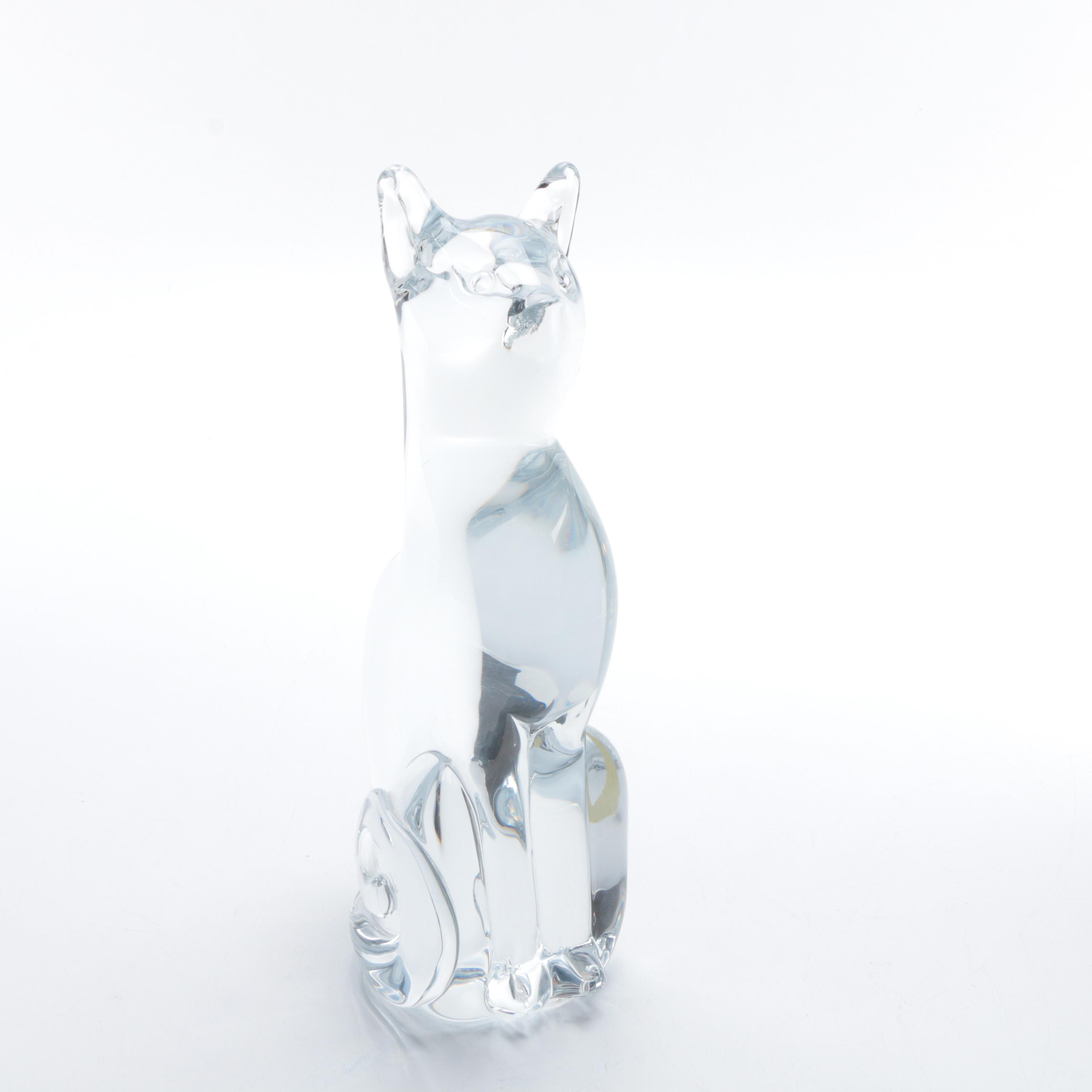 FM Konstglas Crystal Cat Figurine
