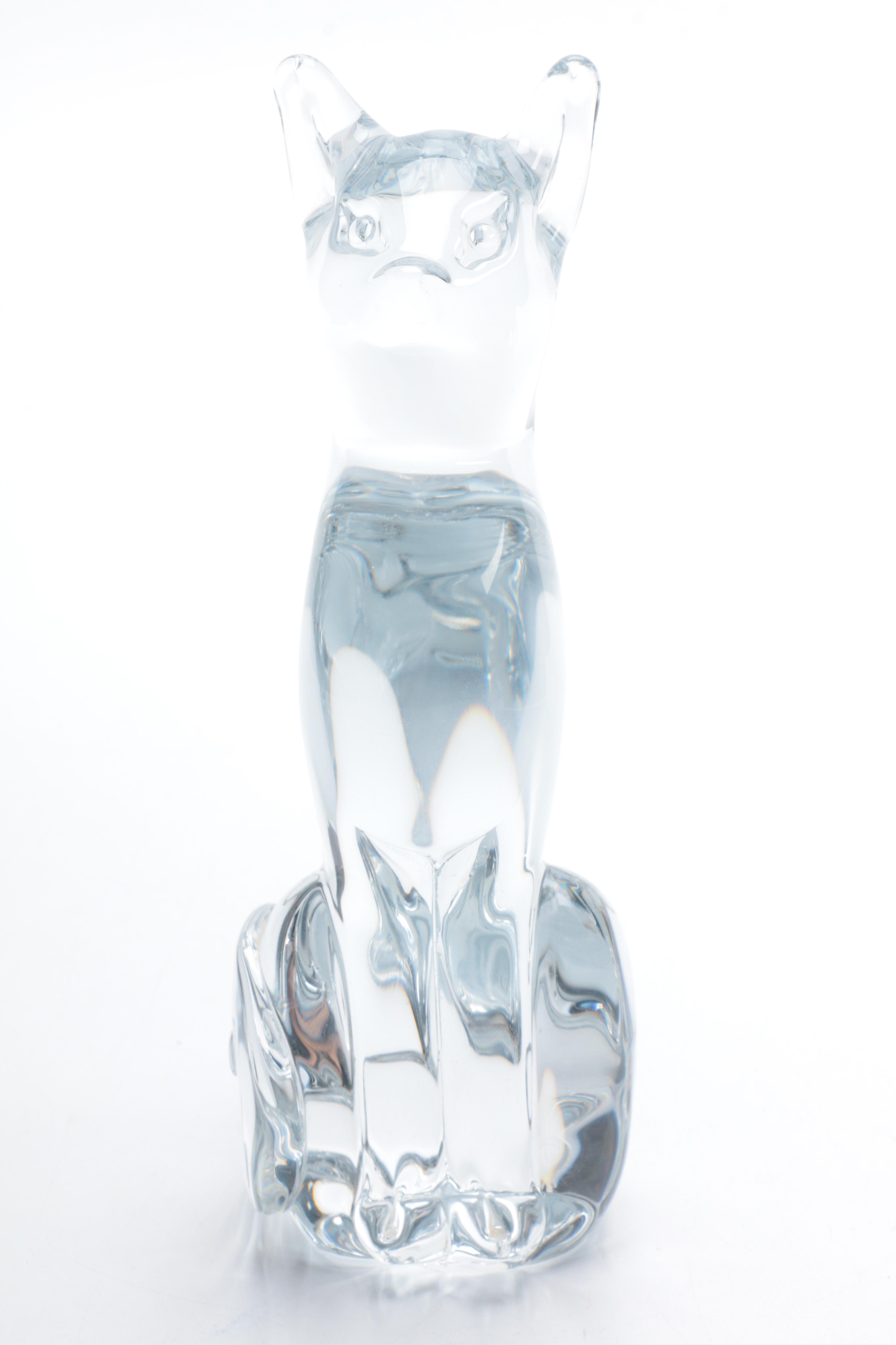 FM Konstglas Crystal Cat Figurine