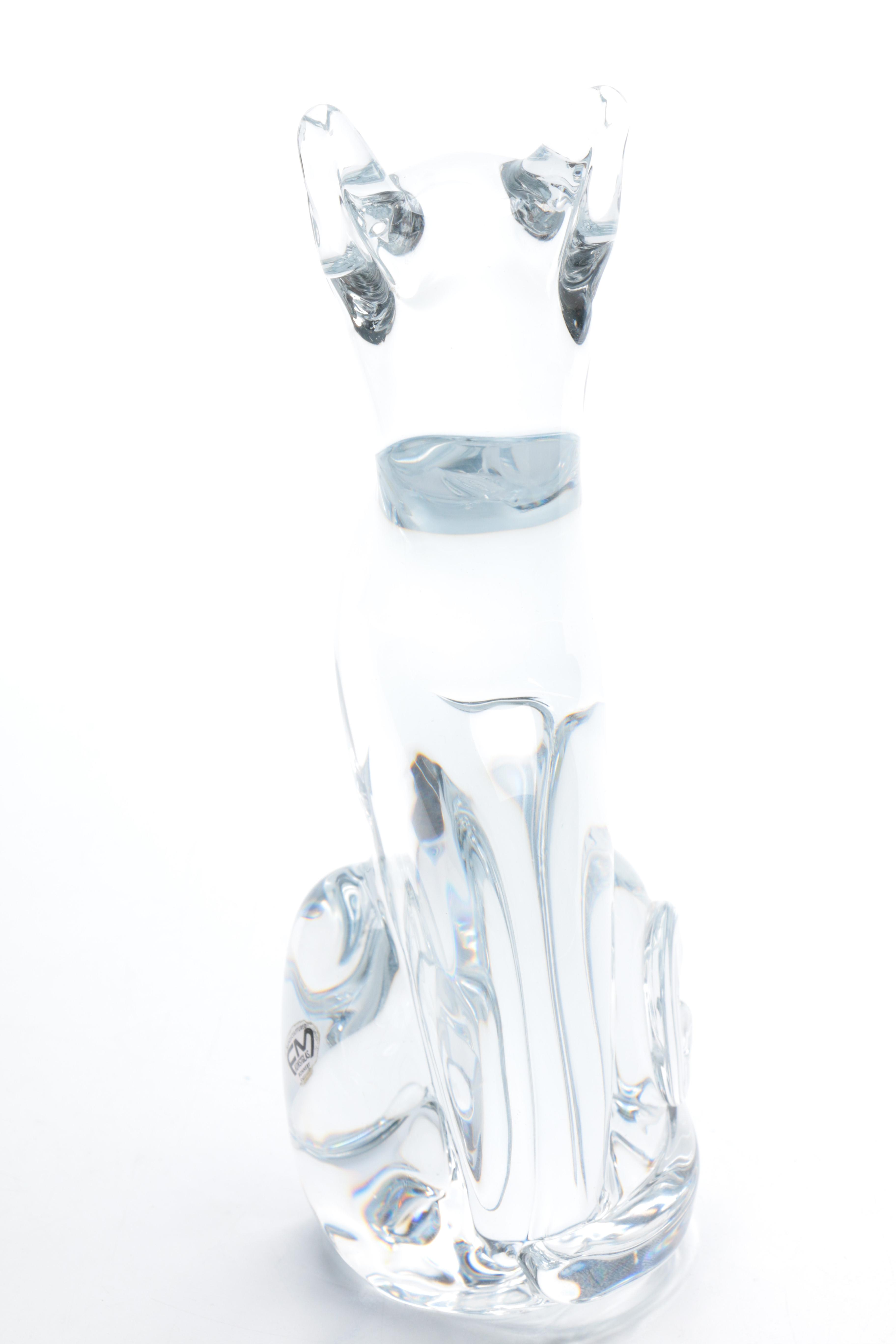 FM Konstglas Crystal Cat Figurine
