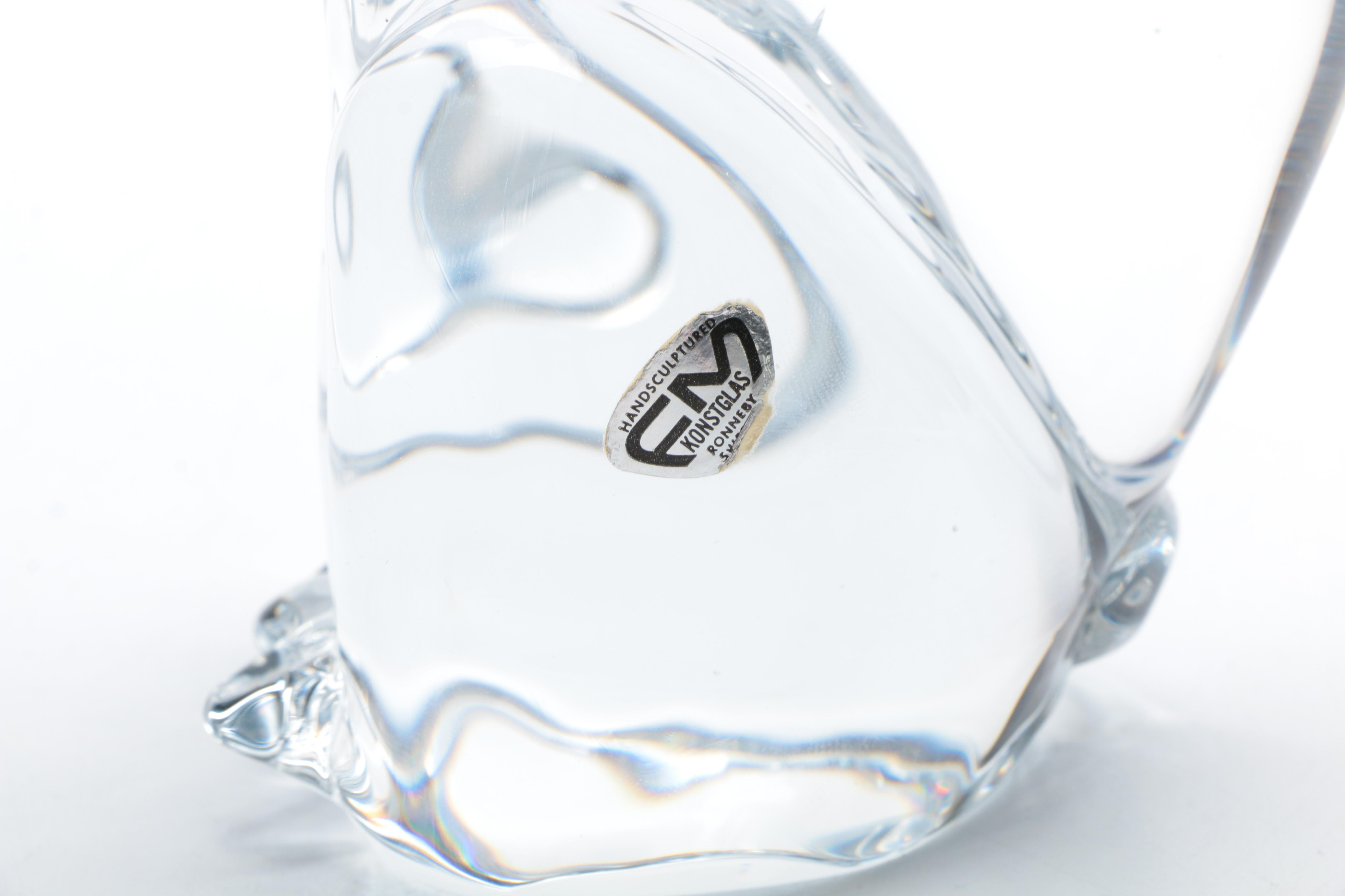 FM Konstglas Crystal Cat Figurine