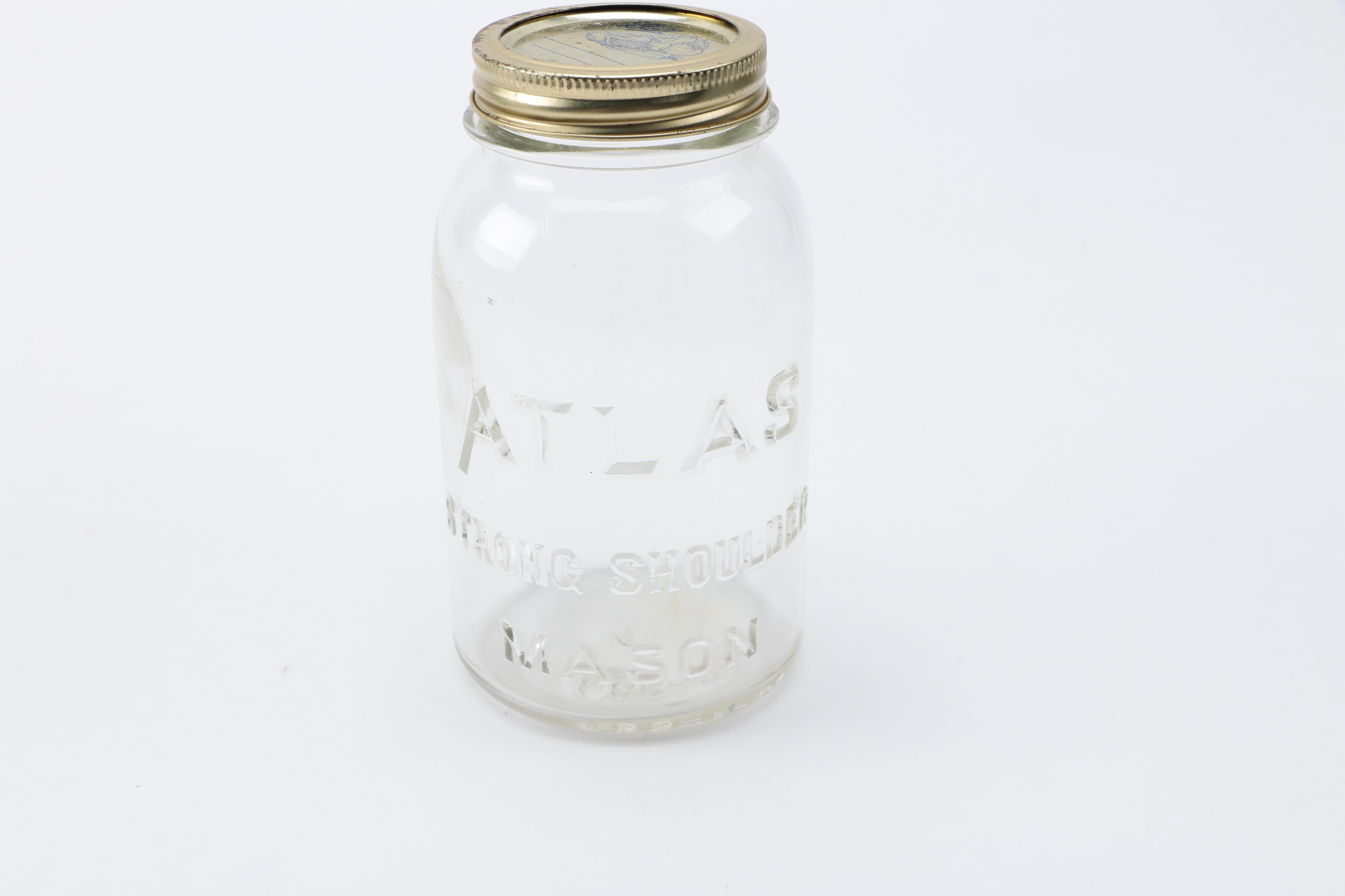 Assorted Glass Mason Jars Including Atlas