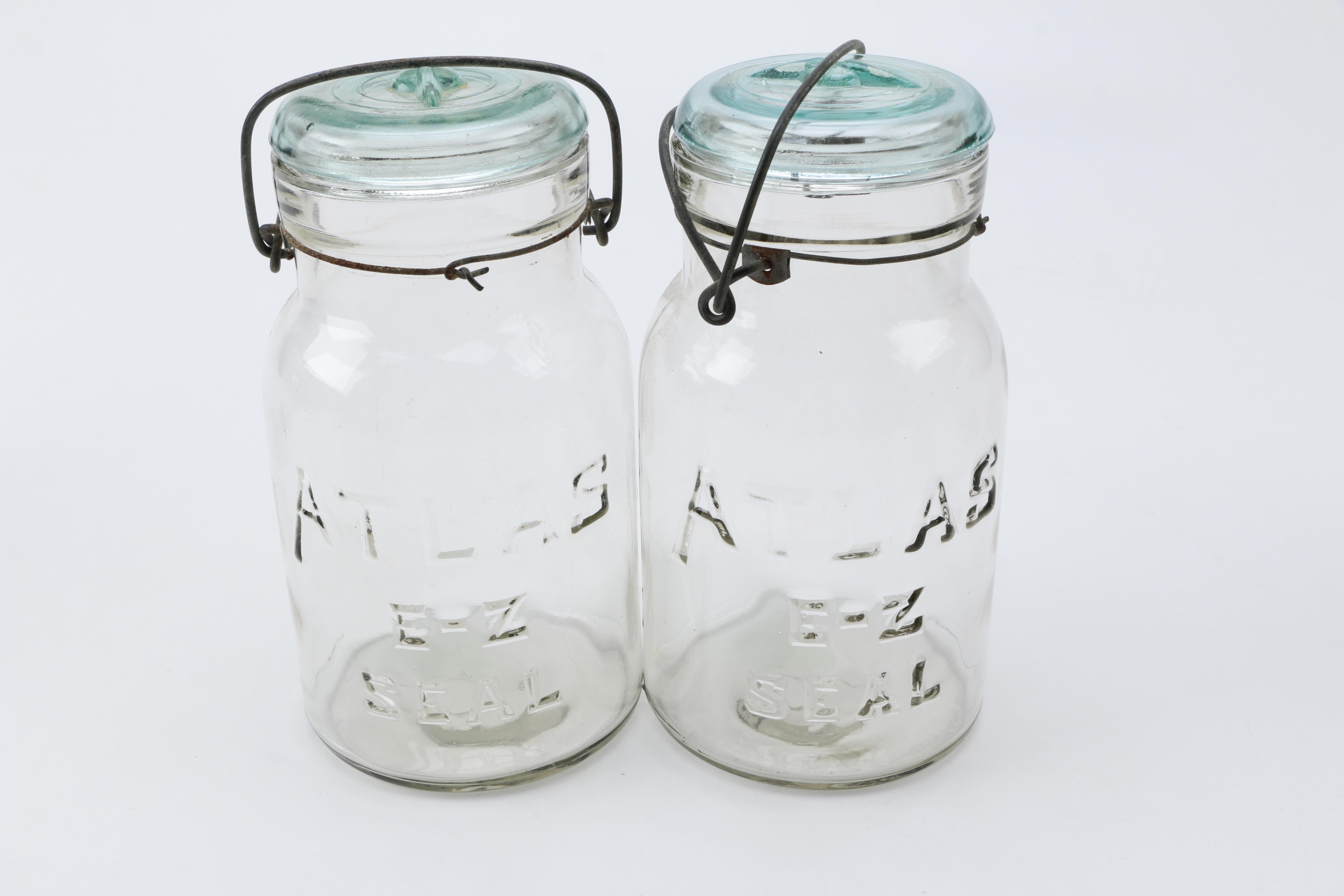 Assorted Glass Mason Jars Including Atlas
