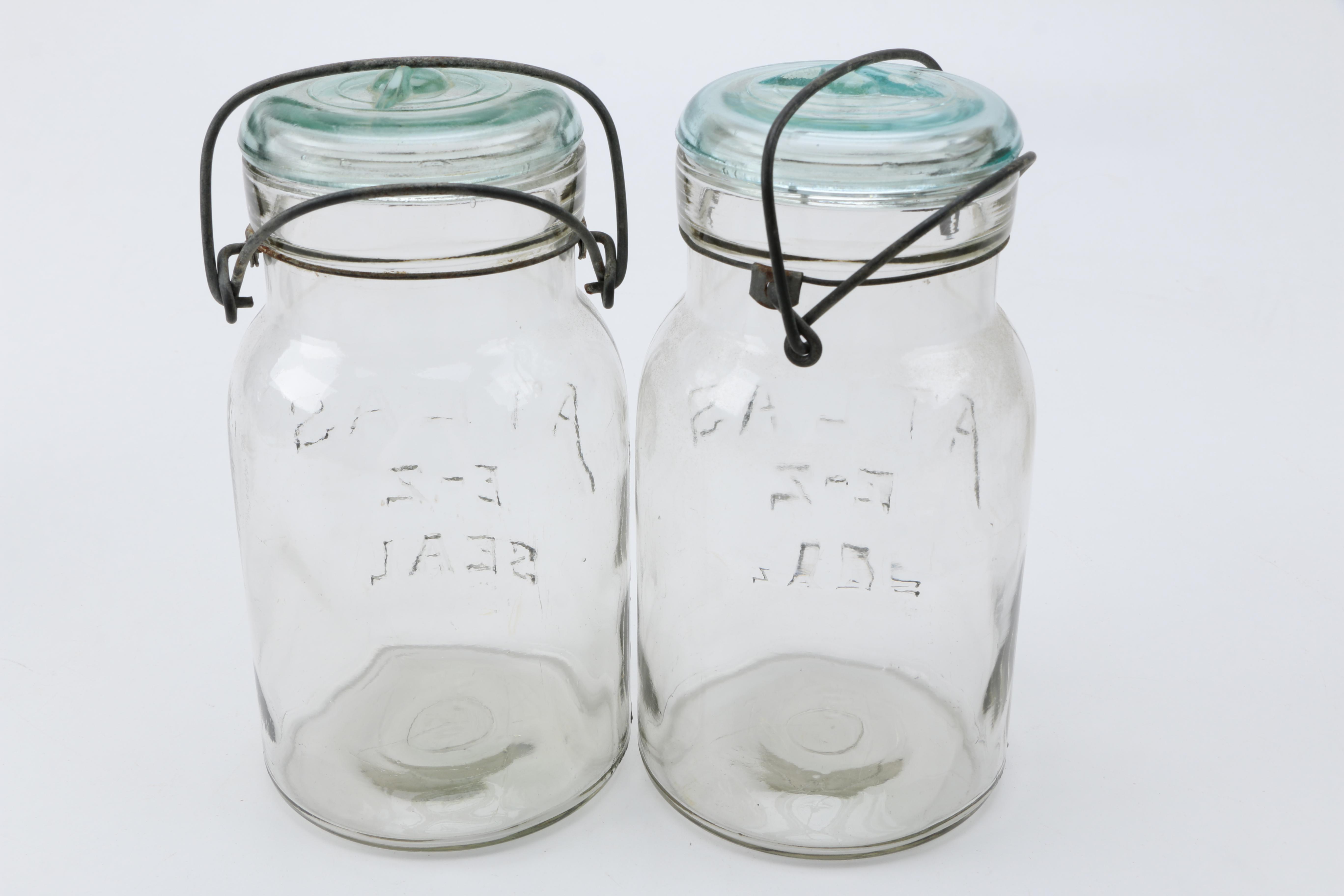 Assorted Glass Mason Jars Including Atlas