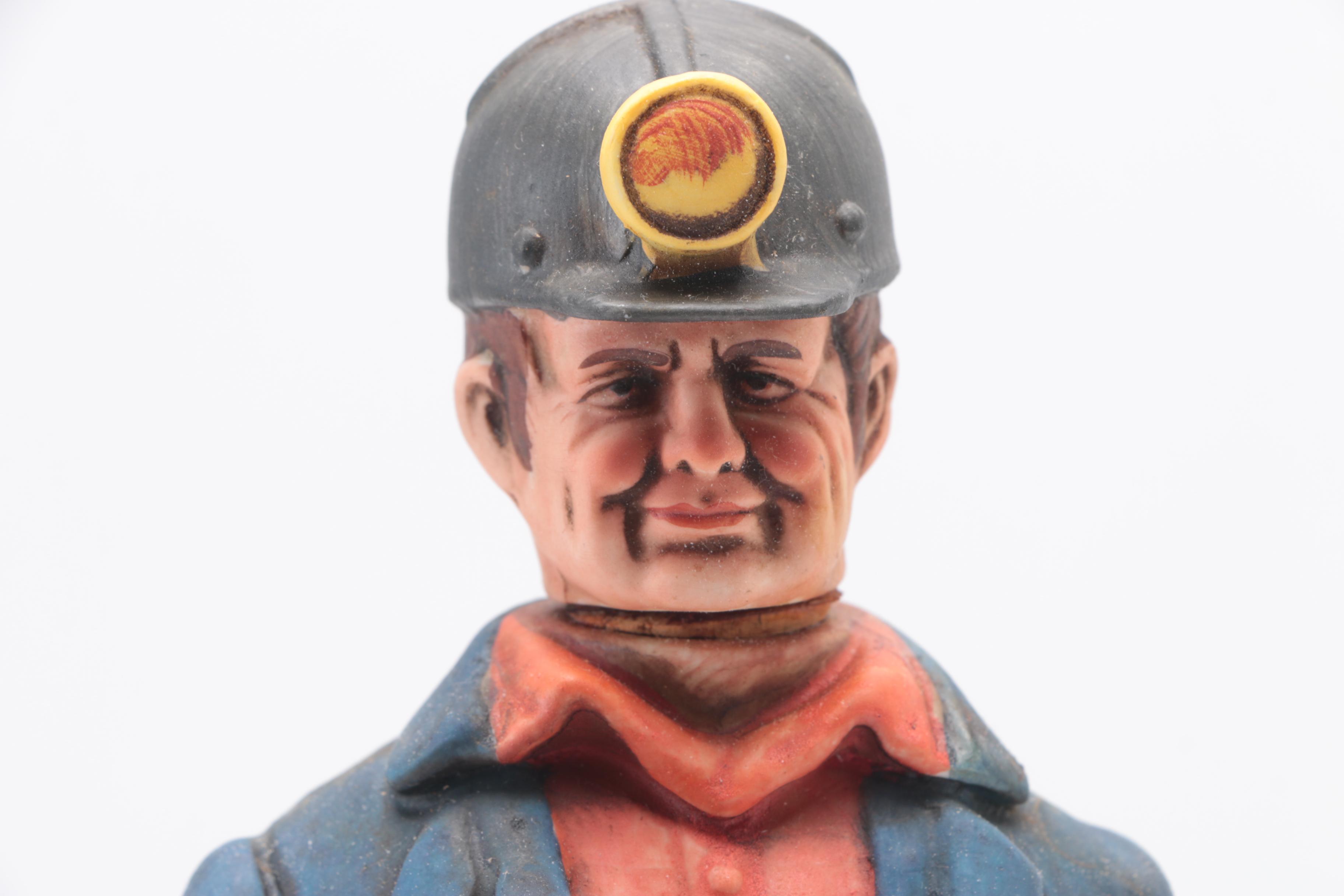 King Coal Porcelain 'Coal Miner' Bourbon Whiskey Bottle