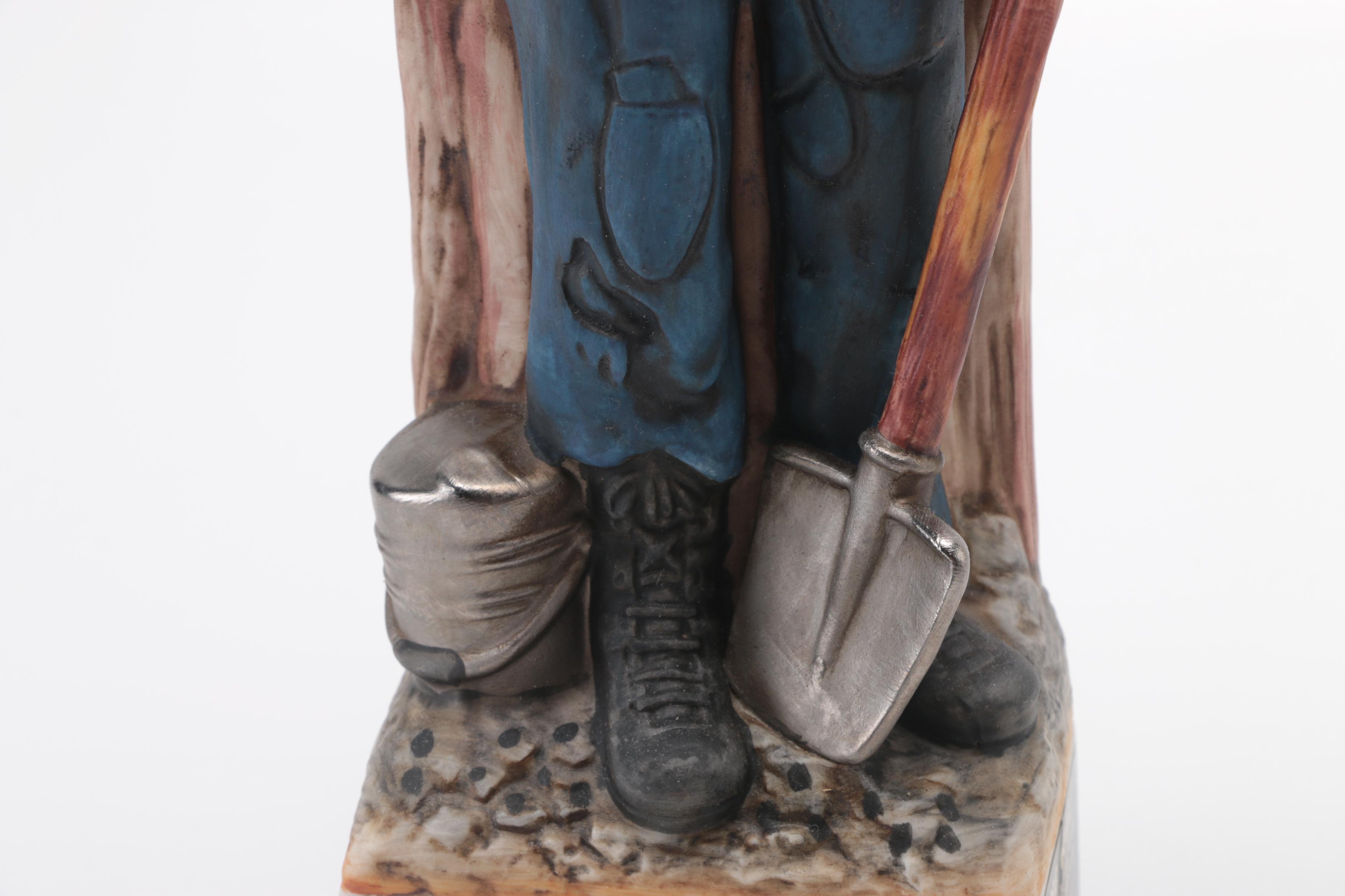 King Coal Porcelain 'Coal Miner' Bourbon Whiskey Bottle