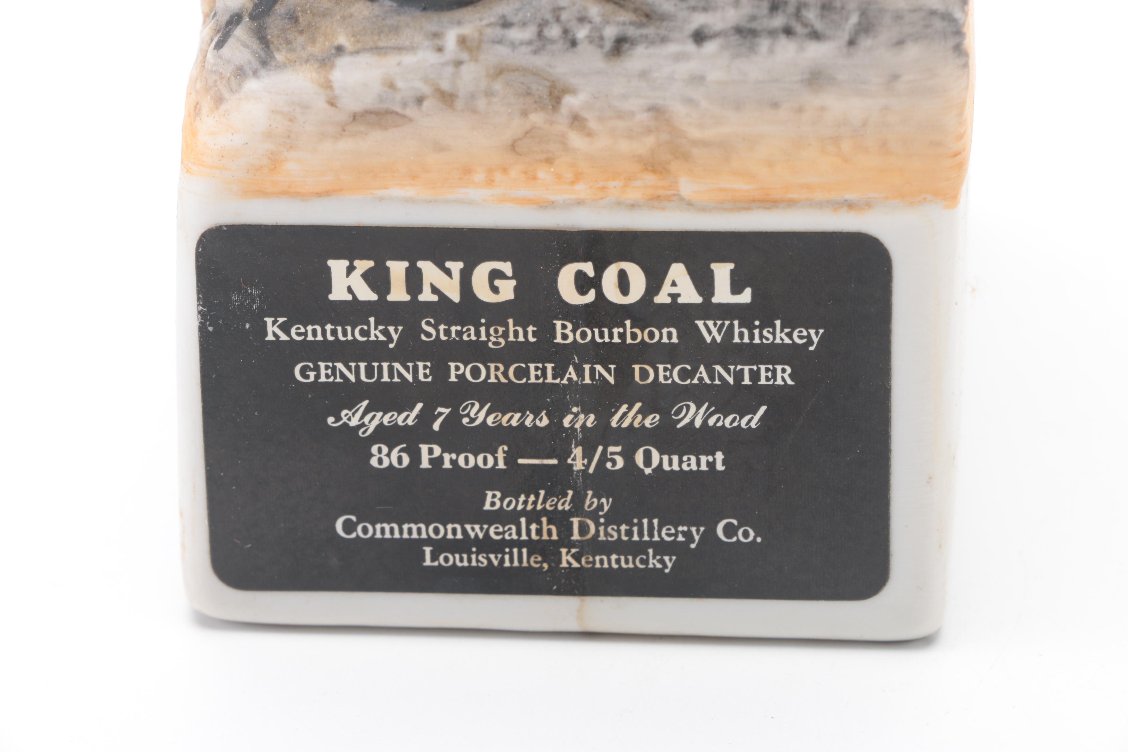 King Coal Porcelain 'Coal Miner' Bourbon Whiskey Bottle