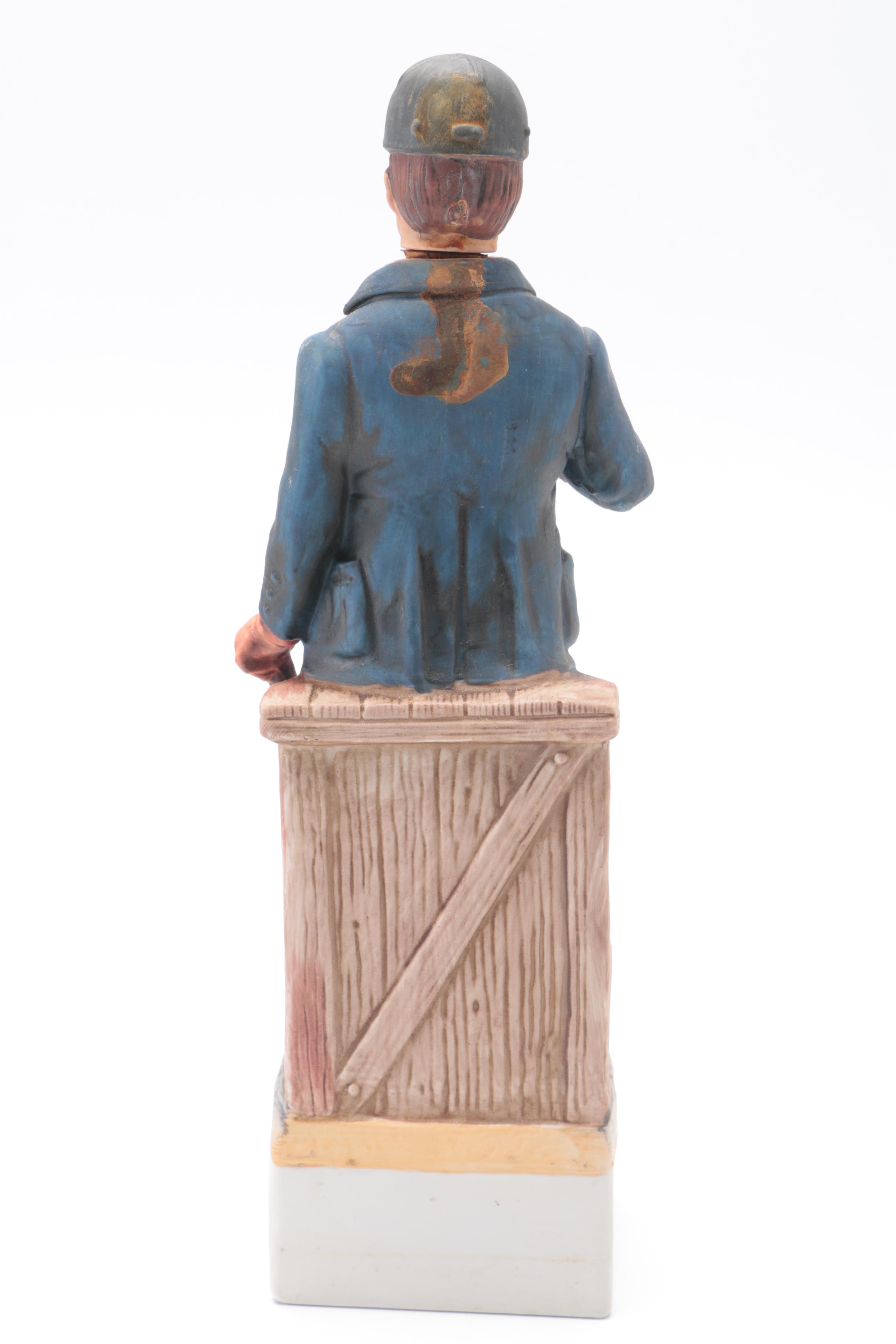 King Coal Porcelain 'Coal Miner' Bourbon Whiskey Bottle