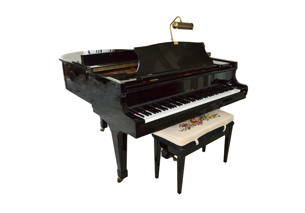 Sojin Black Petite Grand Piano and Matching Bench