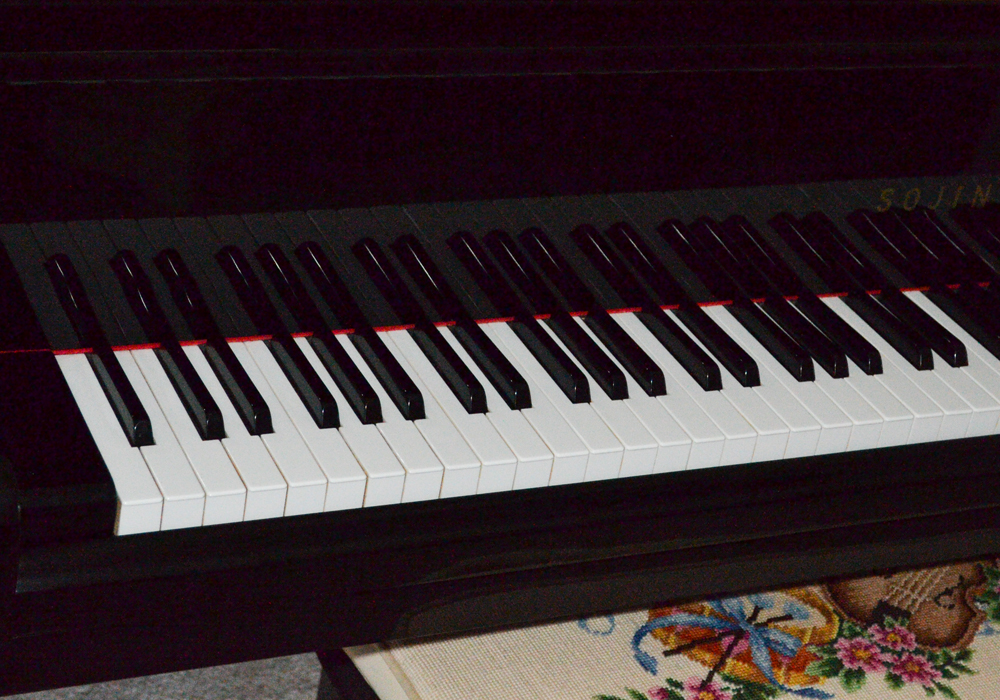 Sojin Black Petite Grand Piano and Matching Bench