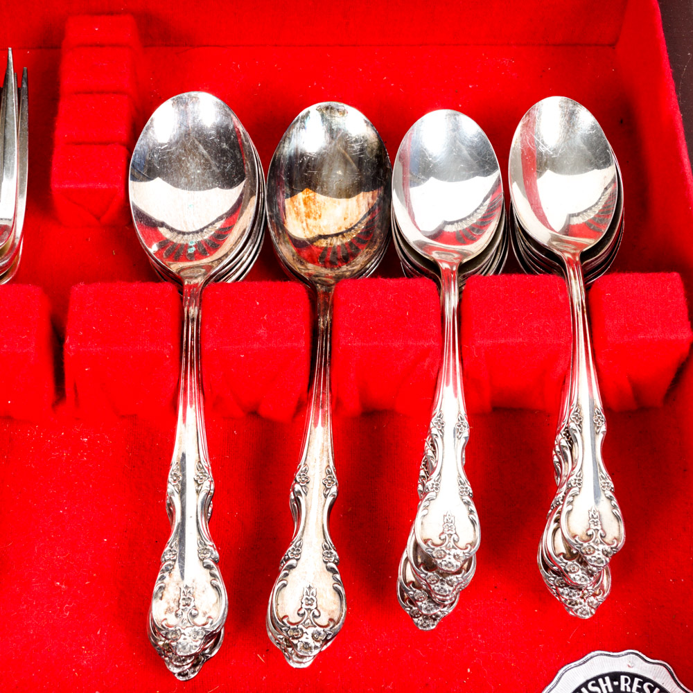 "Rogers Bros. International Silver" Silver Plated Flatware Set with Storage Chest