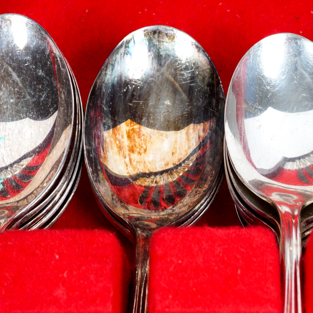 "Rogers Bros. International Silver" Silver Plated Flatware Set with Storage Chest