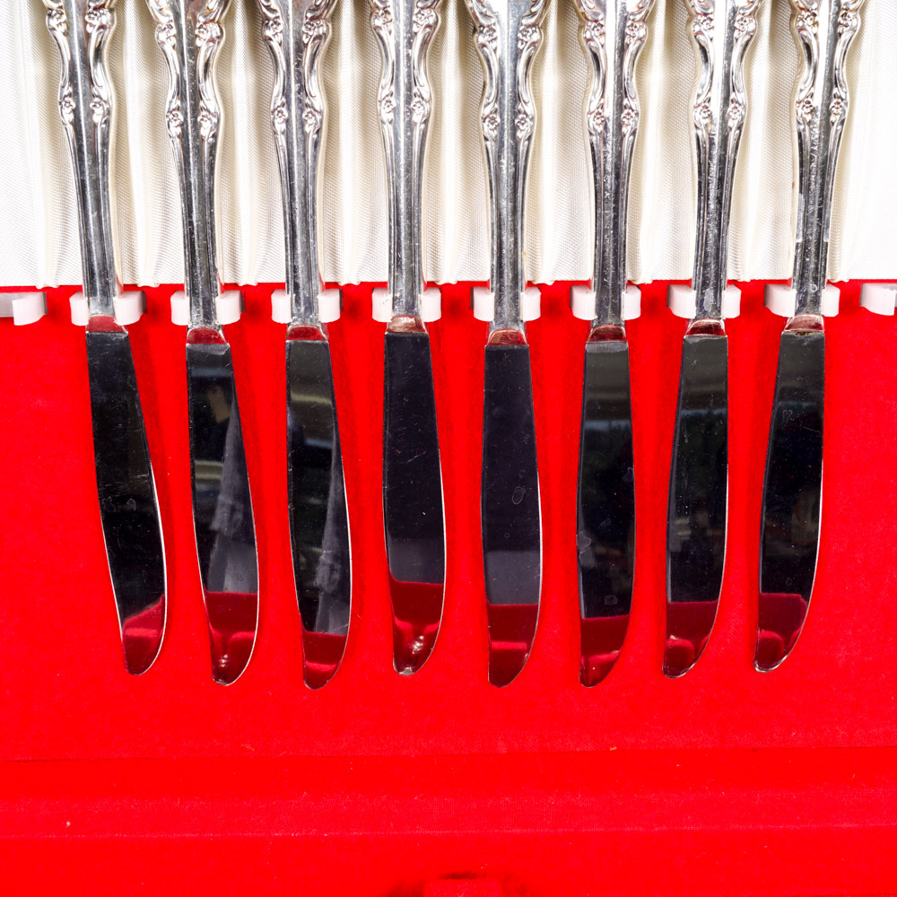 "Rogers Bros. International Silver" Silver Plated Flatware Set with Storage Chest