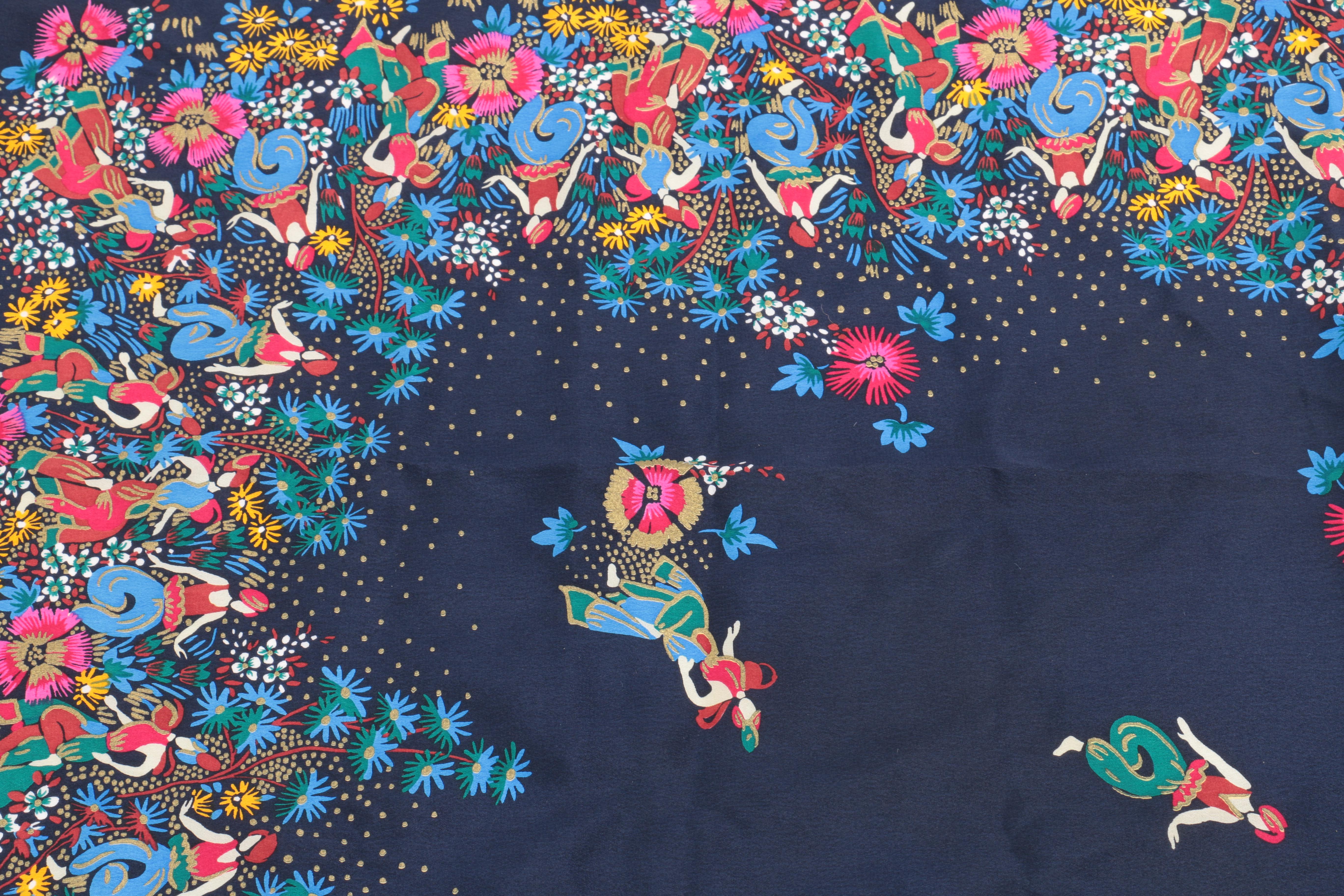 Christian Dior Hand Painted Silk Scarf