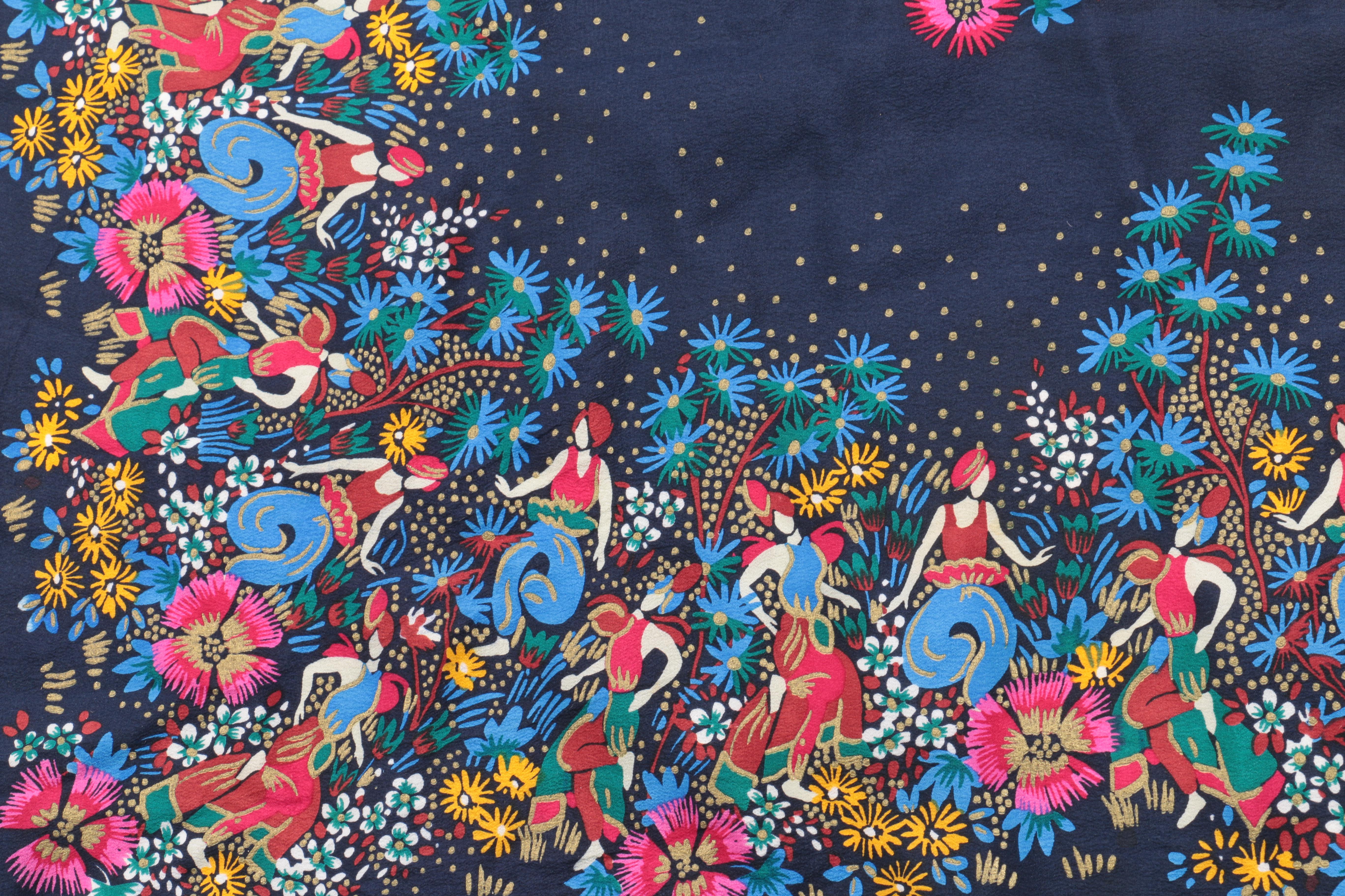 Christian Dior Hand Painted Silk Scarf