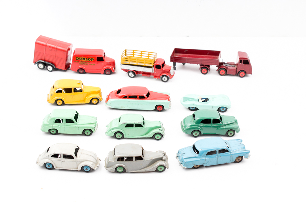 Thirteen Vintage Dinky Toys