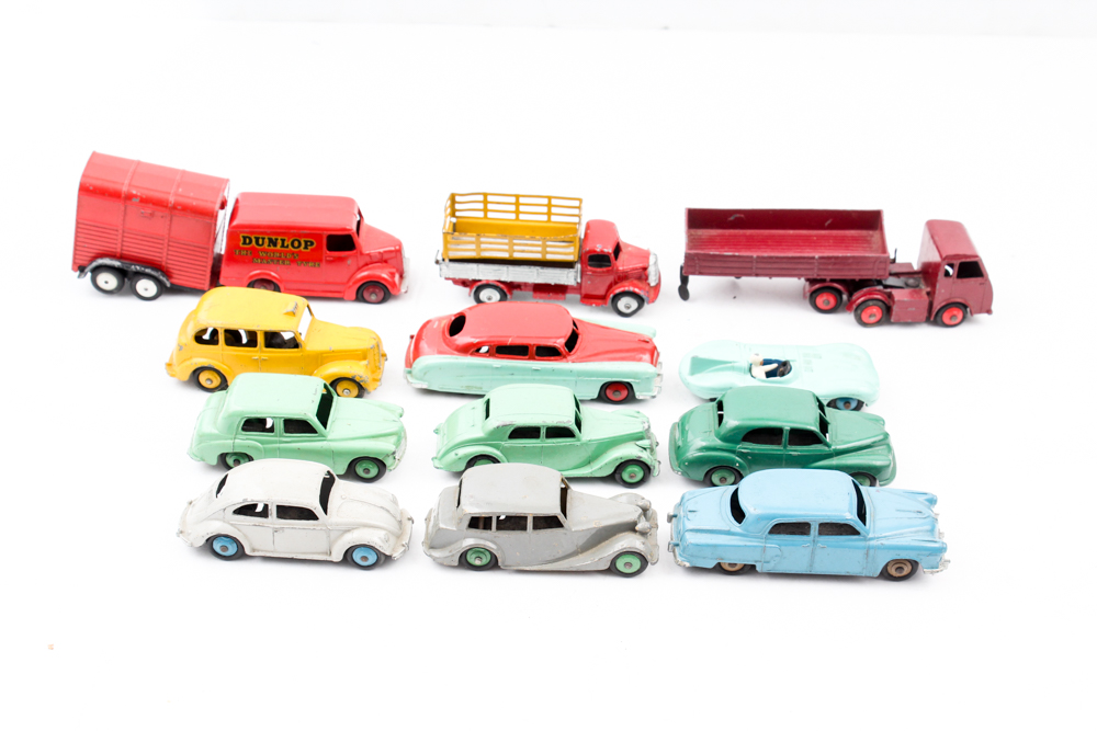 Thirteen Vintage Dinky Toys
