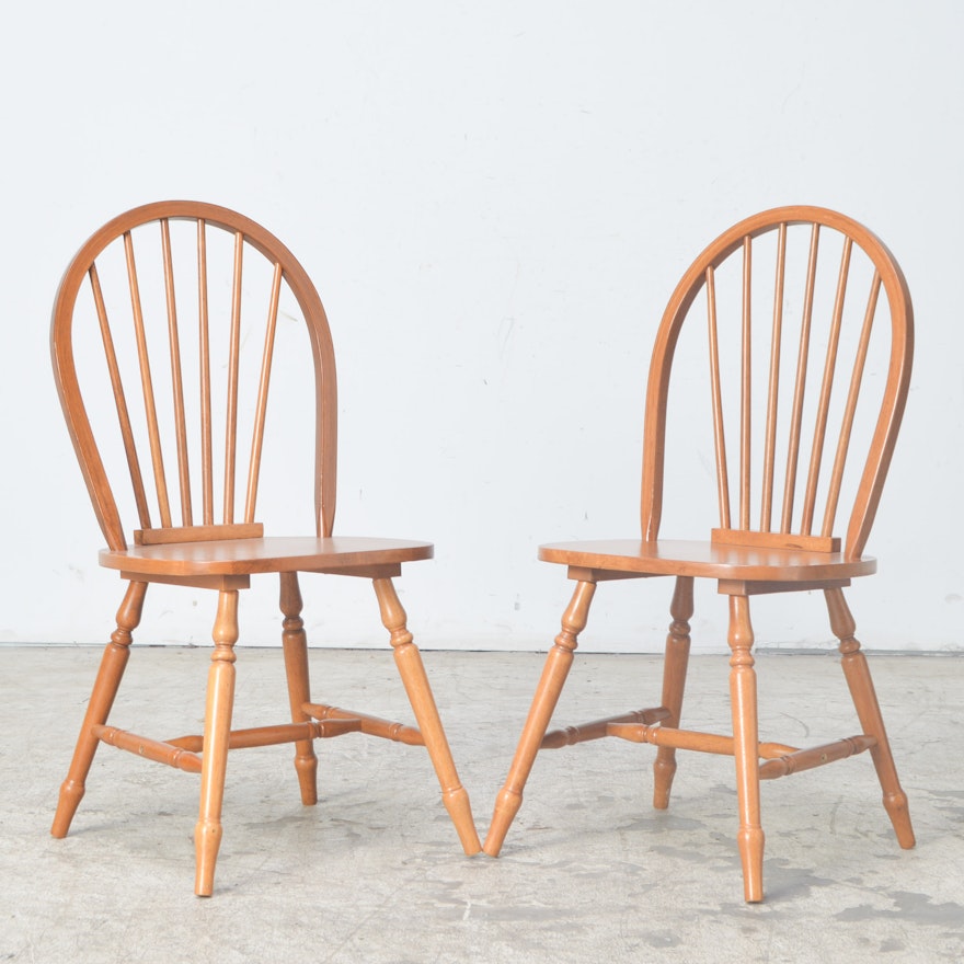 Windsor-Style Oak Side Chairs