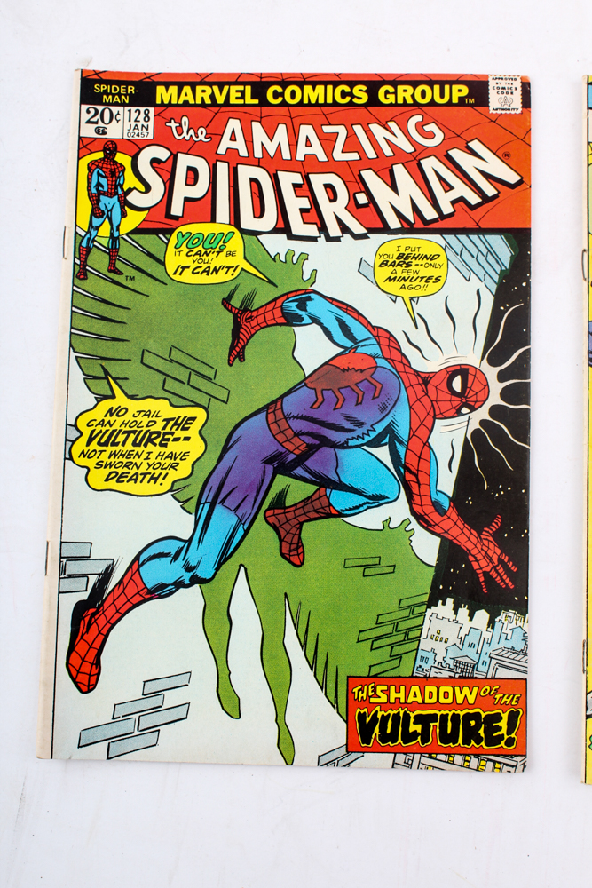 1974 "The Amazing Spider-Man" Issues #128 and #129 With First Punisher Appearance