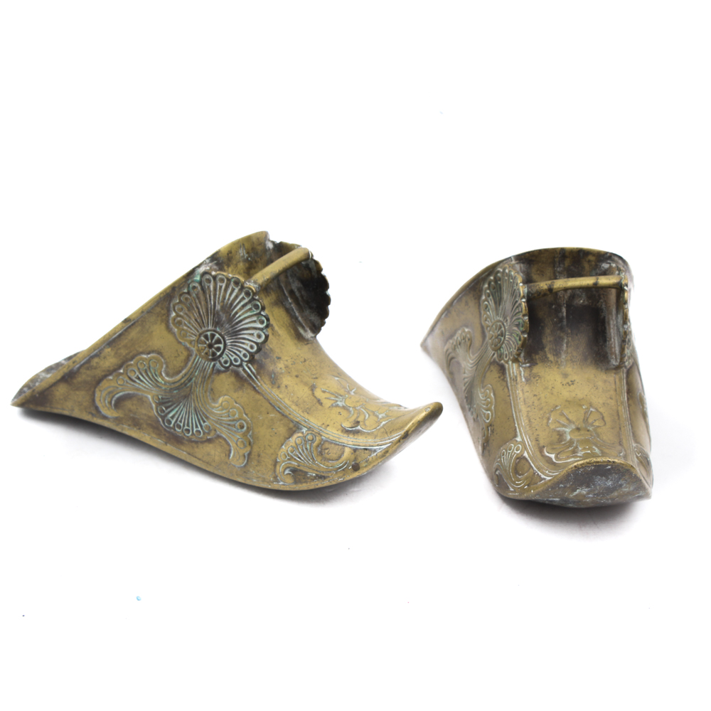 Vintage Brass Genie Shoe Wall Pockets