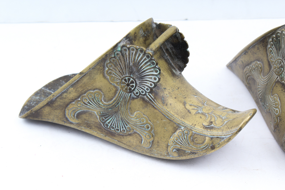 Vintage Brass Genie Shoe Wall Pockets