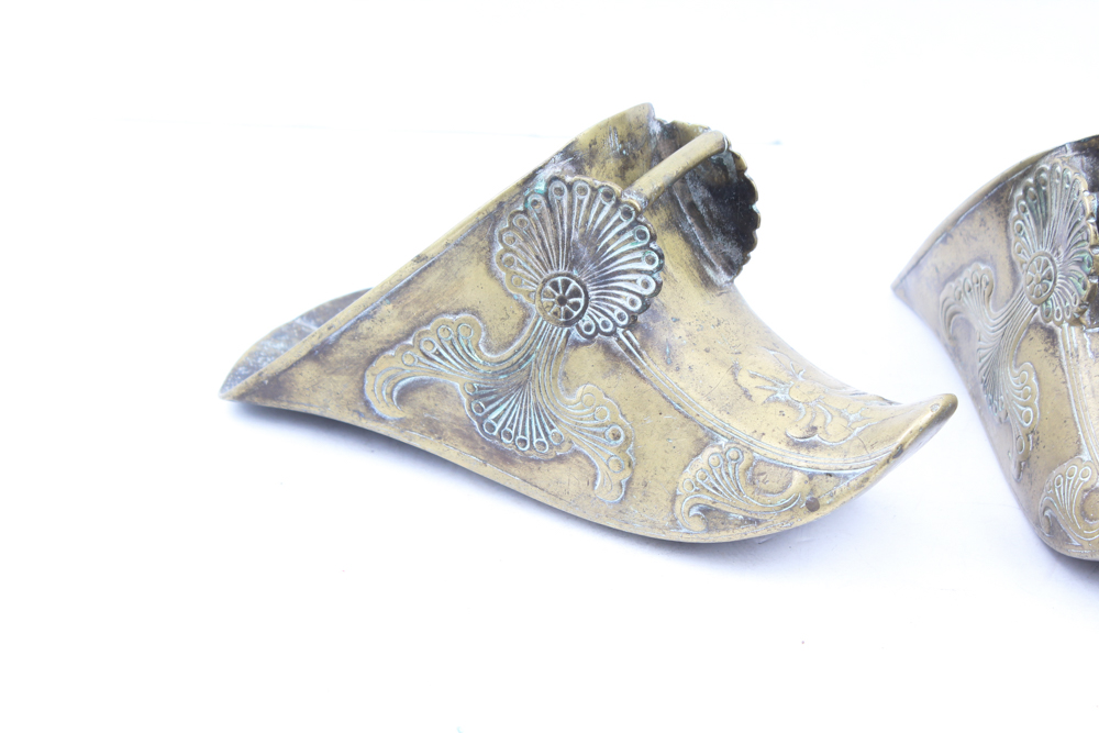 Vintage Brass Genie Shoe Wall Pockets