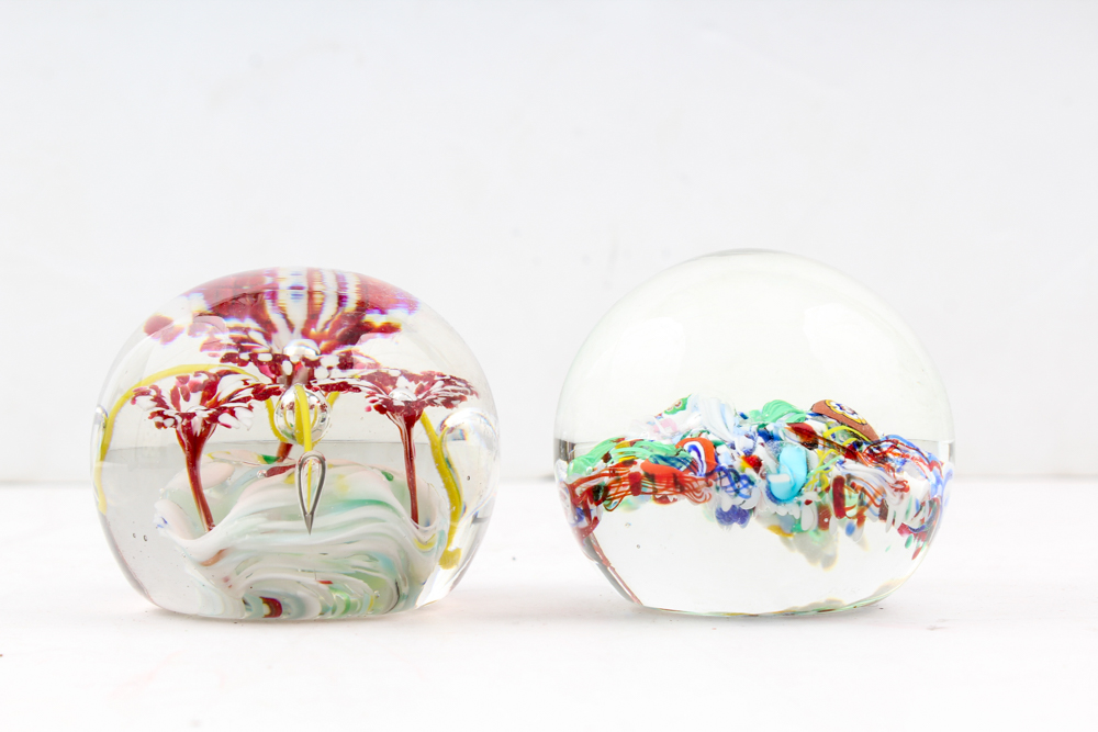 Pair of Art Glass Paperweights by Gentile and Somerset